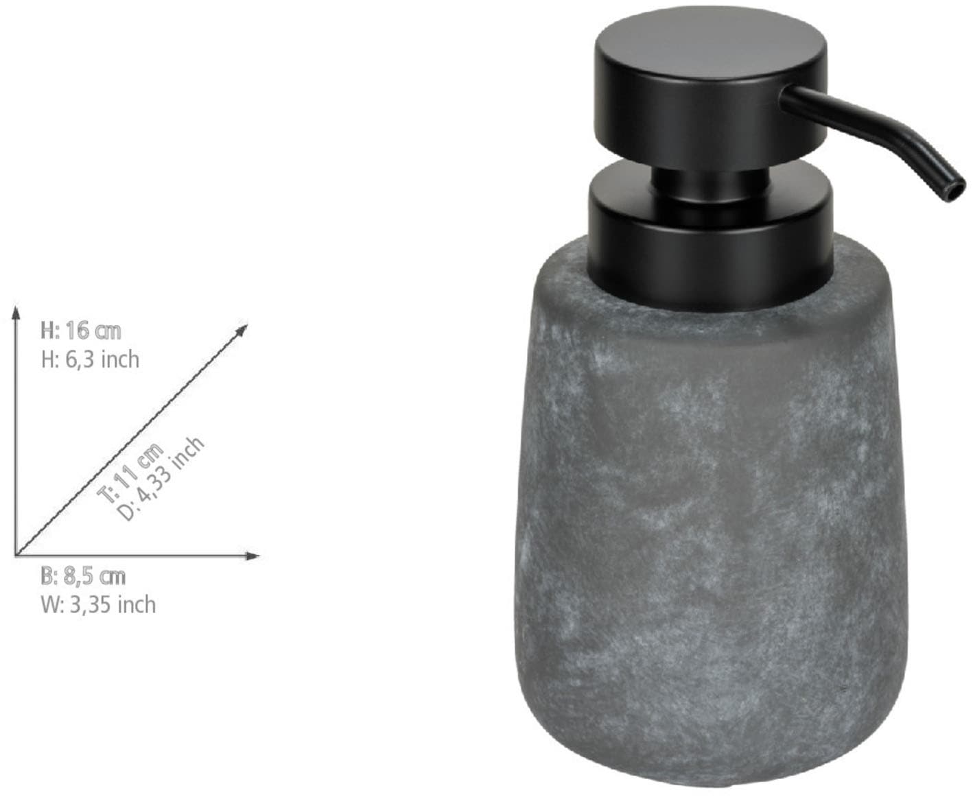 WENKO Seifenspender »Sacile« Dosierspender aus hochwertiger Keramik, moderne Beton-Optik, 400 ml