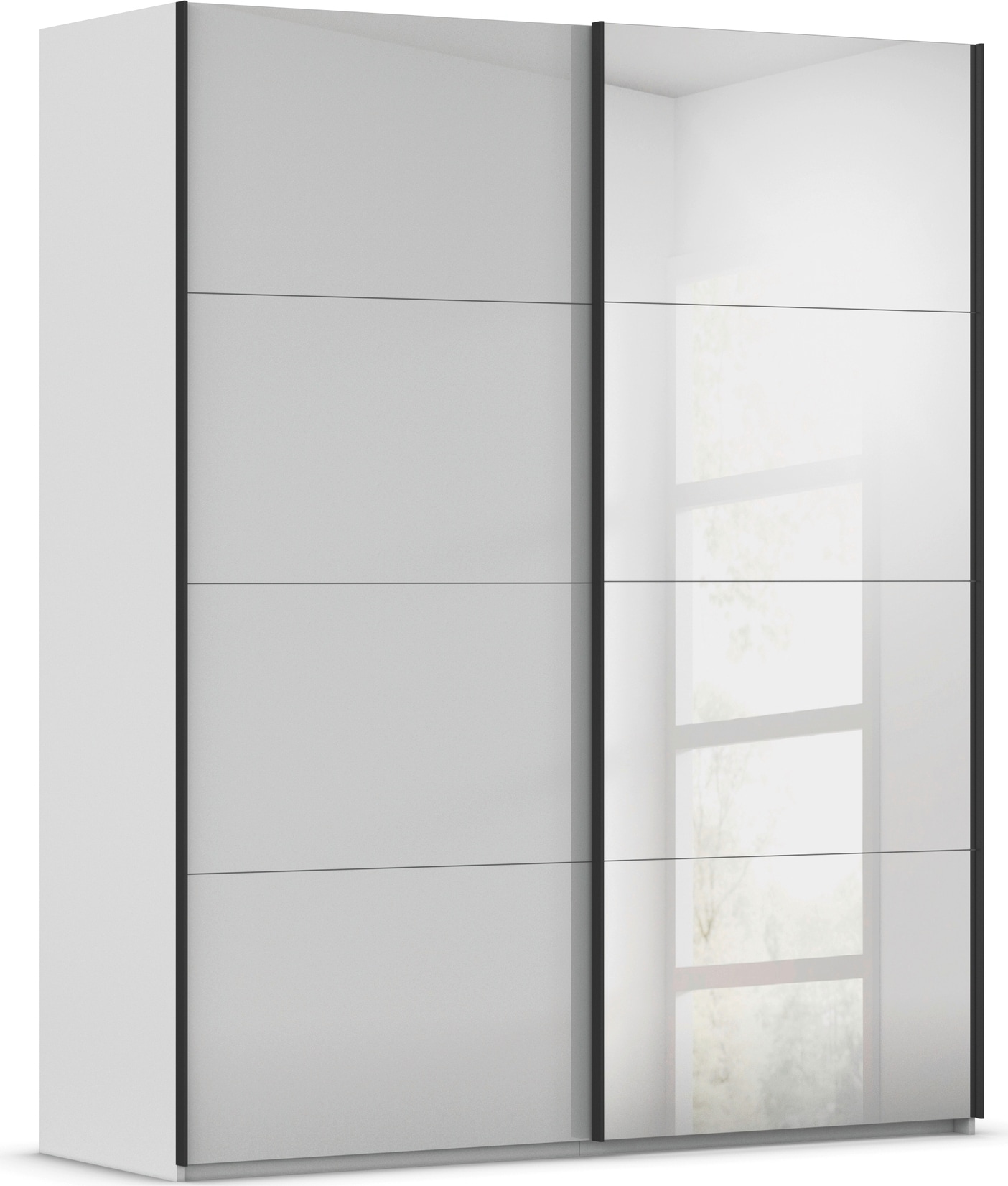rauch Schwebetürenschrank »Kleiderschrank Schrank Garderobe Schlafzimmerschrank SCALE-FYRA« edle viergeteilte Türen Spiegel/Glas-Mix viele Farben MADE IN GERMANY