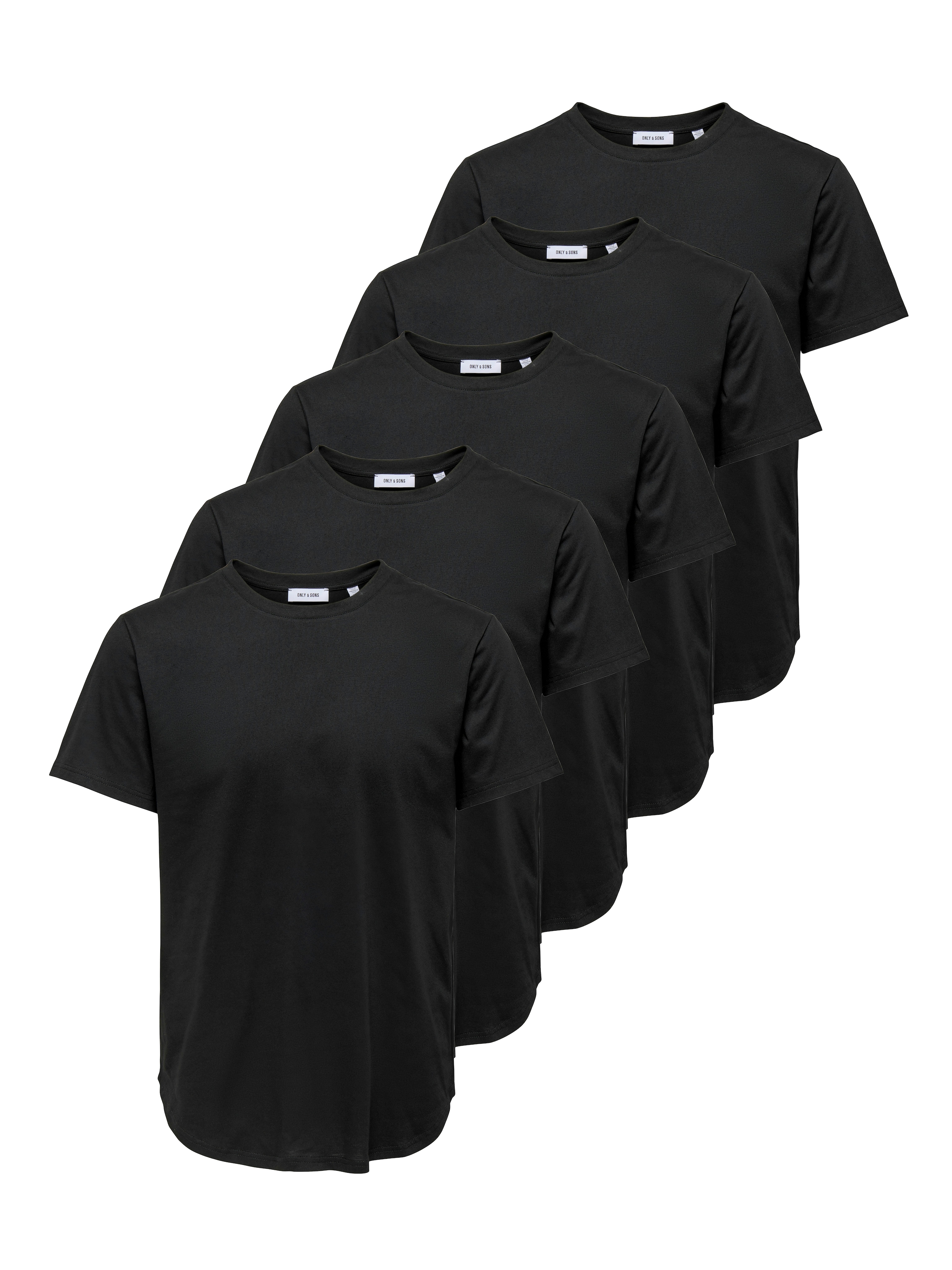 ONLY & SONS Rundhalsshirt »ONSJEFF LONGY SS TEE 5-PACK OTL« Packung, 5