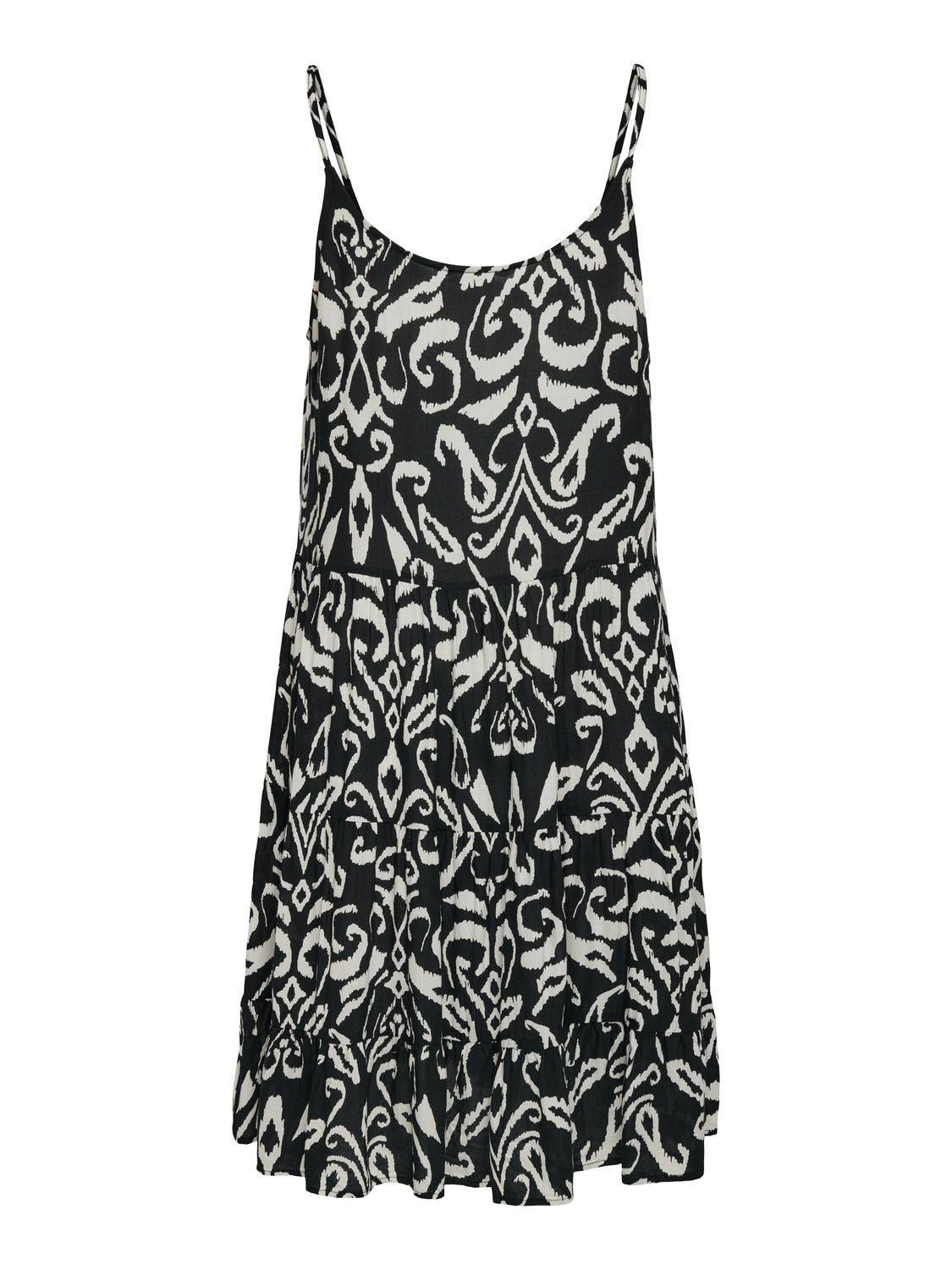 ONLY Spaghettikleid »ONLMAJ LIFE S/L AOP SHORT DRESS WVN NOOS«, mit Volant