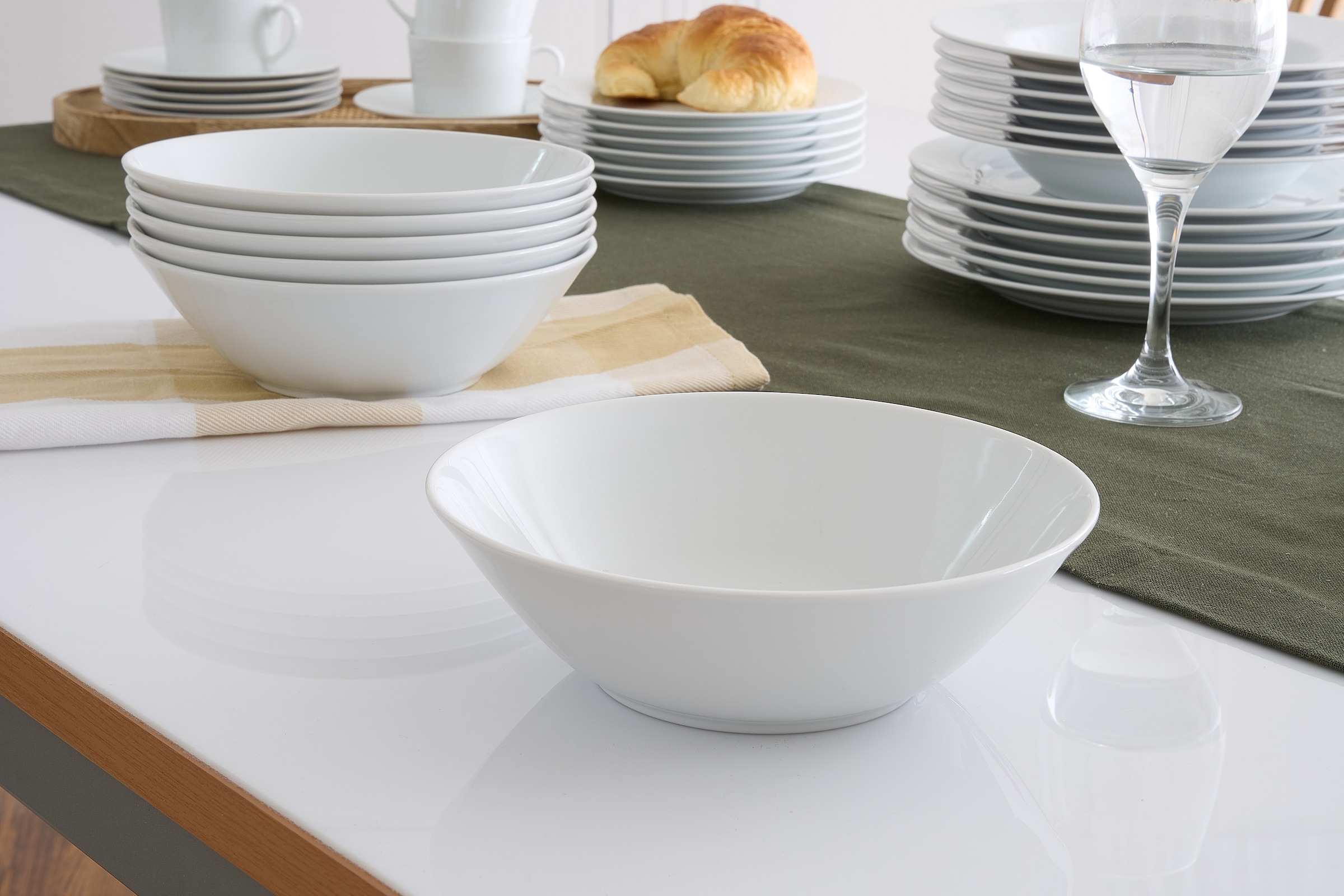 Retsch Arzberg Schale »Schüssel HEIKE WEISS 19 cm, Set 6-tlg. für 6 Personen, rund Porzellan«, 6 tlg., aus Porzellan, Mittelgroße Schalen für 6 Personen - unsere Allrounder für jeden Tag -