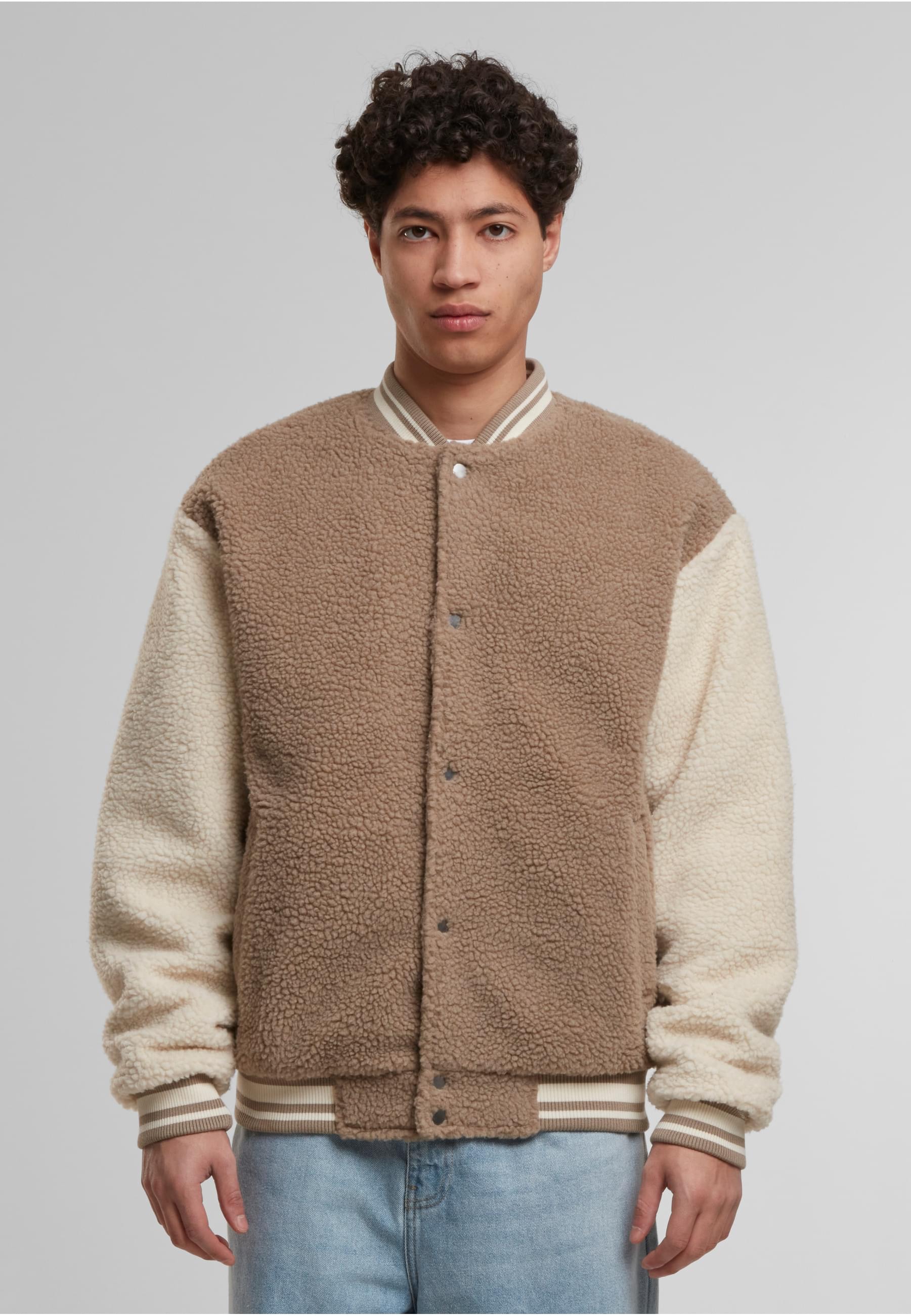 URBAN CLASSICS Collegejacke »Urban Classics Teddy College Jacket« 1 Stk. tlg. ohne Kapuze