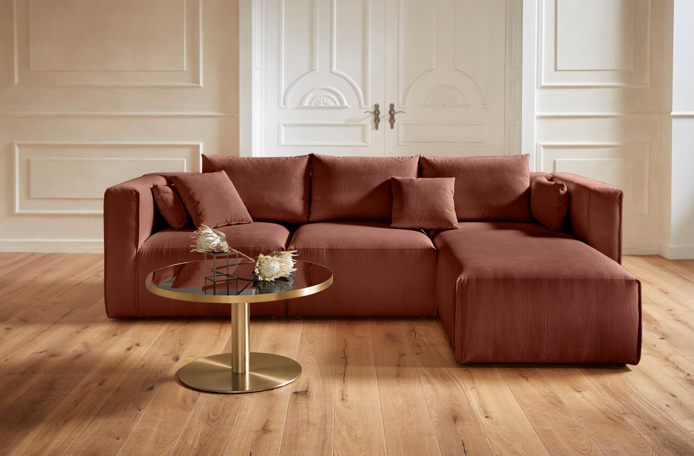 Guido Maria Kretschmer Home&Living Ecksofa »Comfine L-Form«, zusammengesetzt aus Modulen, 3 Bezugsqualitäten und viele Farben