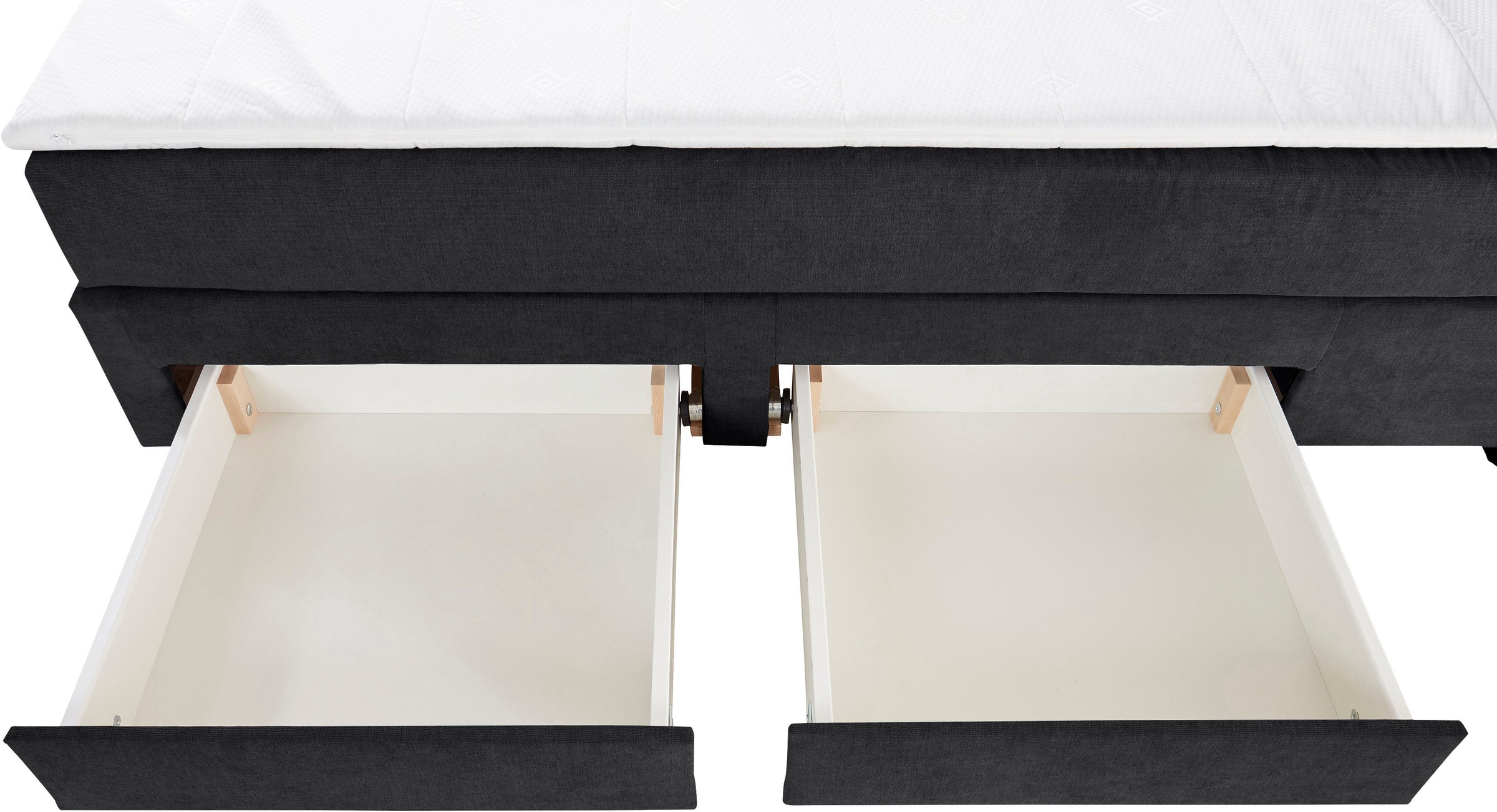 INOSIGN Boxbett »Luan«, Schubkästen, LED-Beleuchtung und Topper, in Breite 120 cm und 180 cm