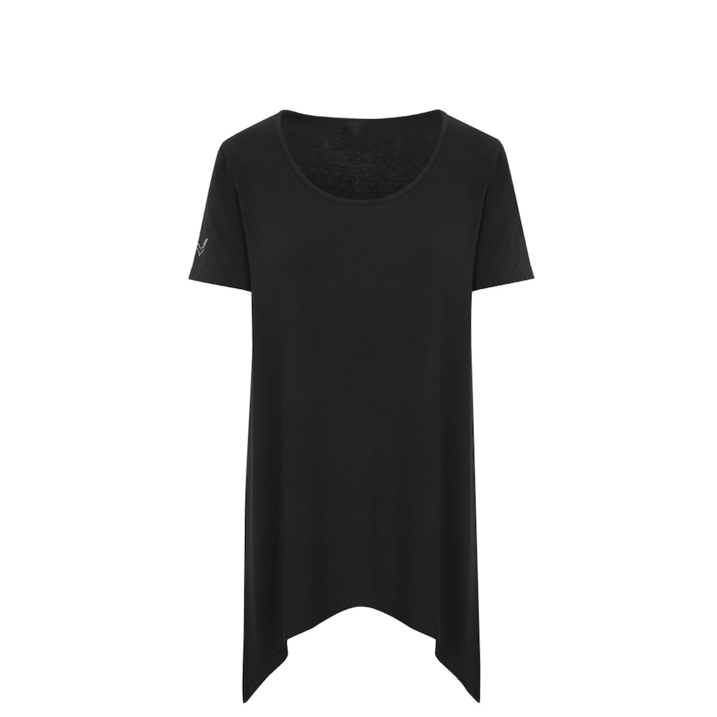 Trigema T-Shirt »TRIGEMA Long-Shirt mit edlen Strass-Steinen«, (1 tlg.)