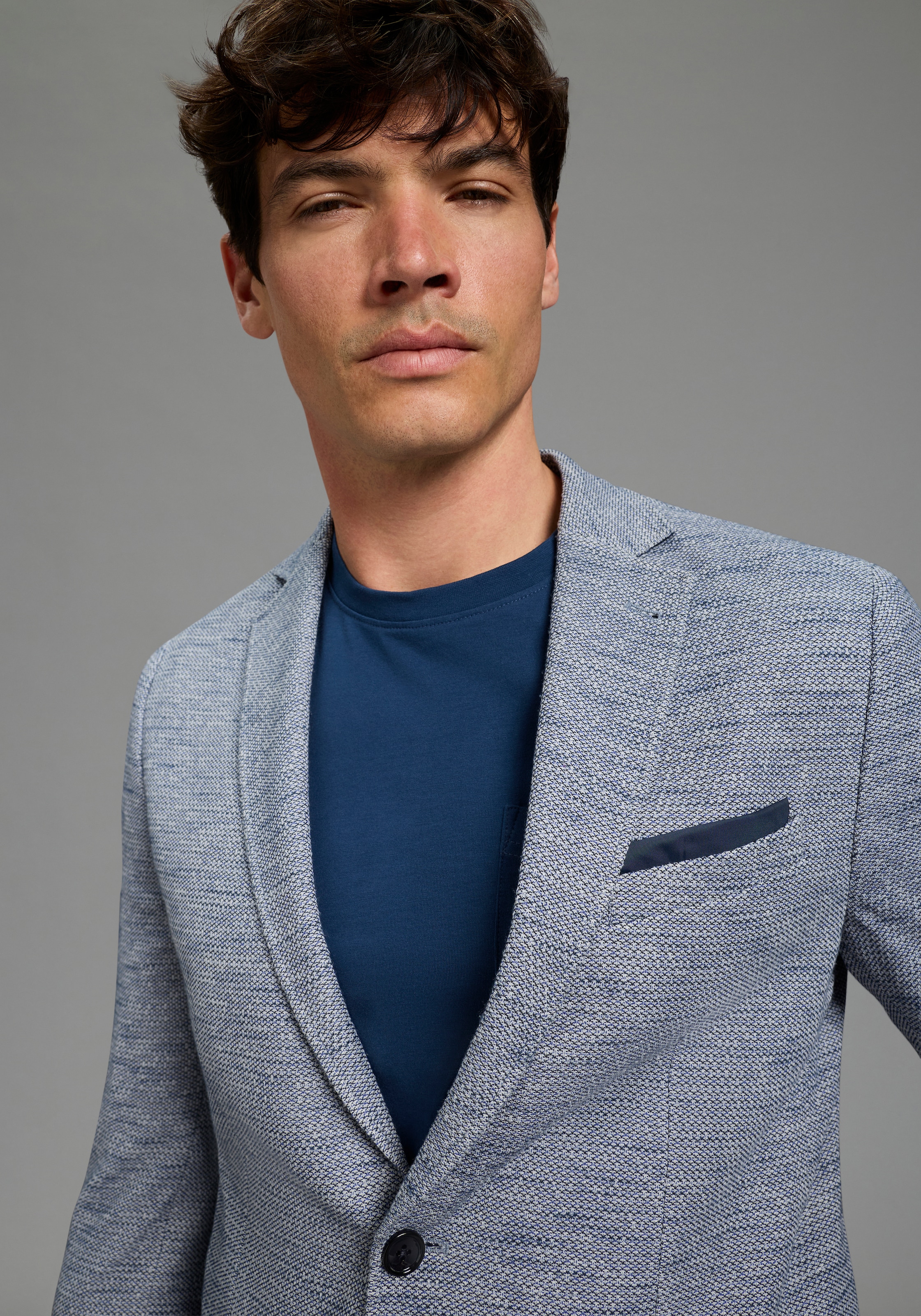 Bruno Banani Sakko mit Reverskragen, melierte Optik, Slim Fit Passform