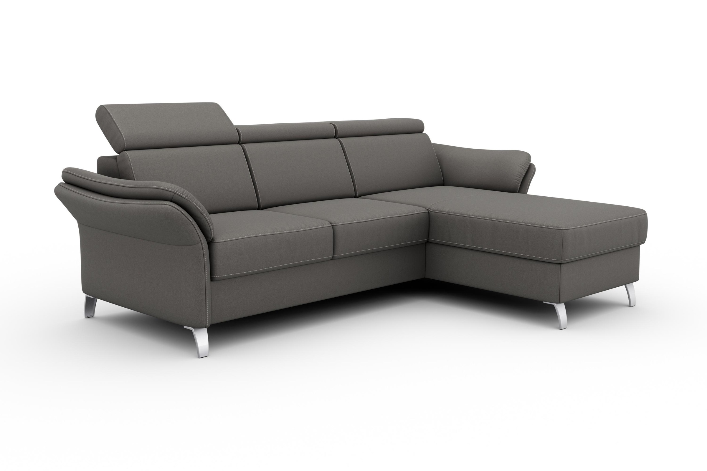 sit&more Ecksofa »Vincenzo L-Form«, inklusive Kopfteilverstellung, wahlweise mit Bettfunktion, Bettkasten