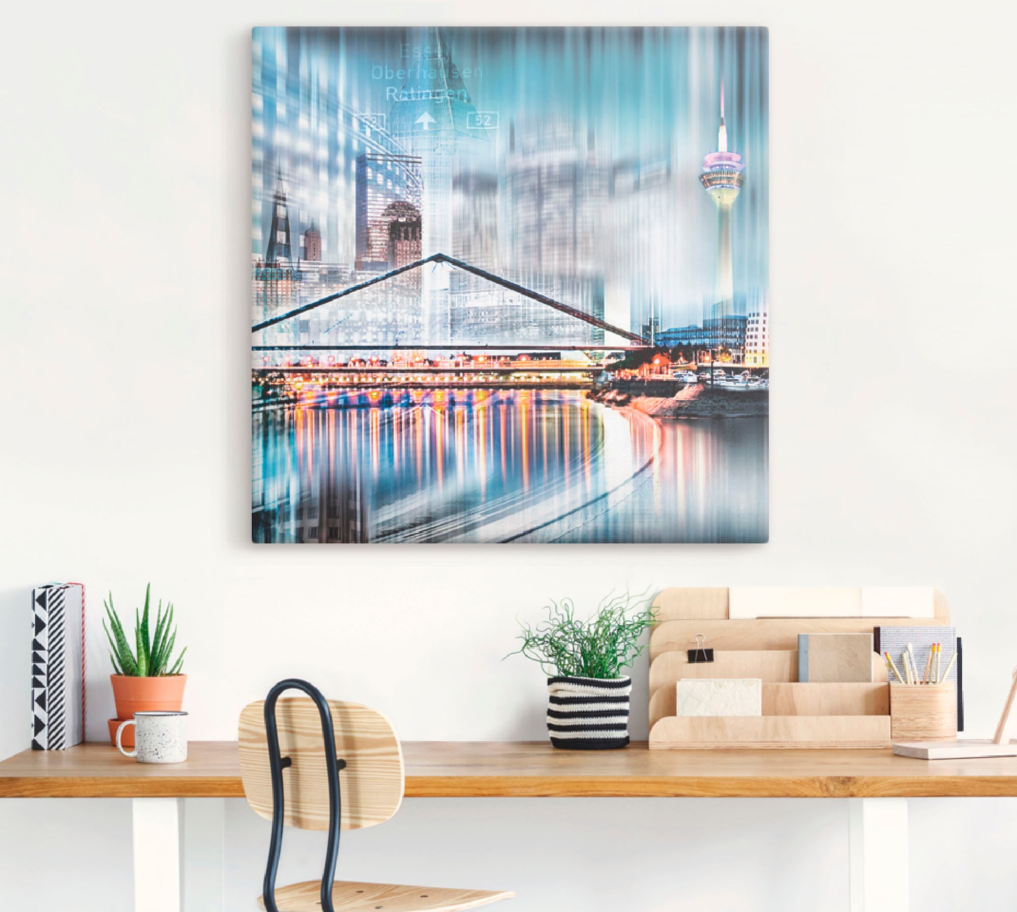 Artland Leinwandbild "Düsseldorf Collage Skyline 13", Deutschland, (1 St.), günstig online kaufen