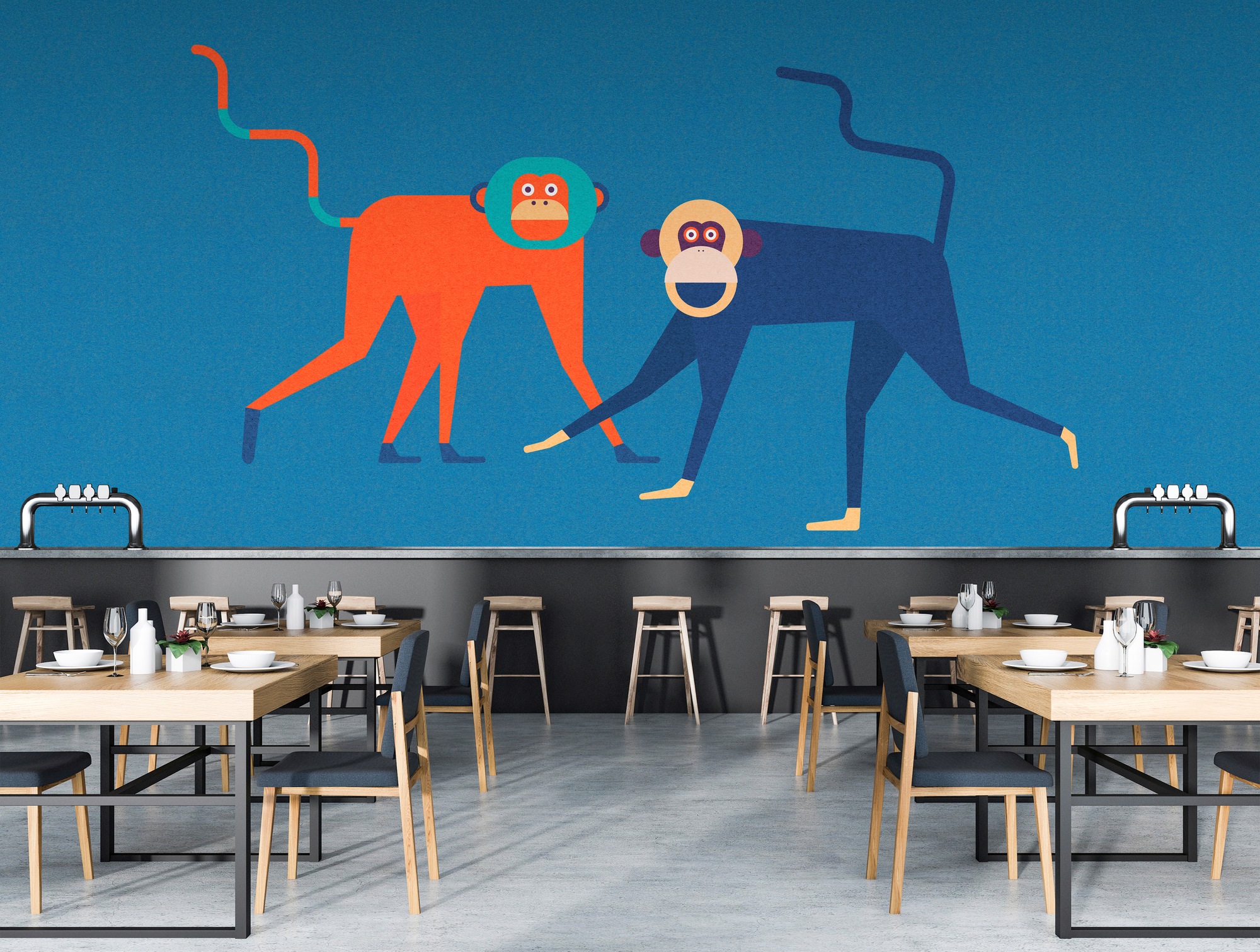 living walls Fototapete »Walls by Patel Monkey Business 2«, Vlies, Wand, Schräge