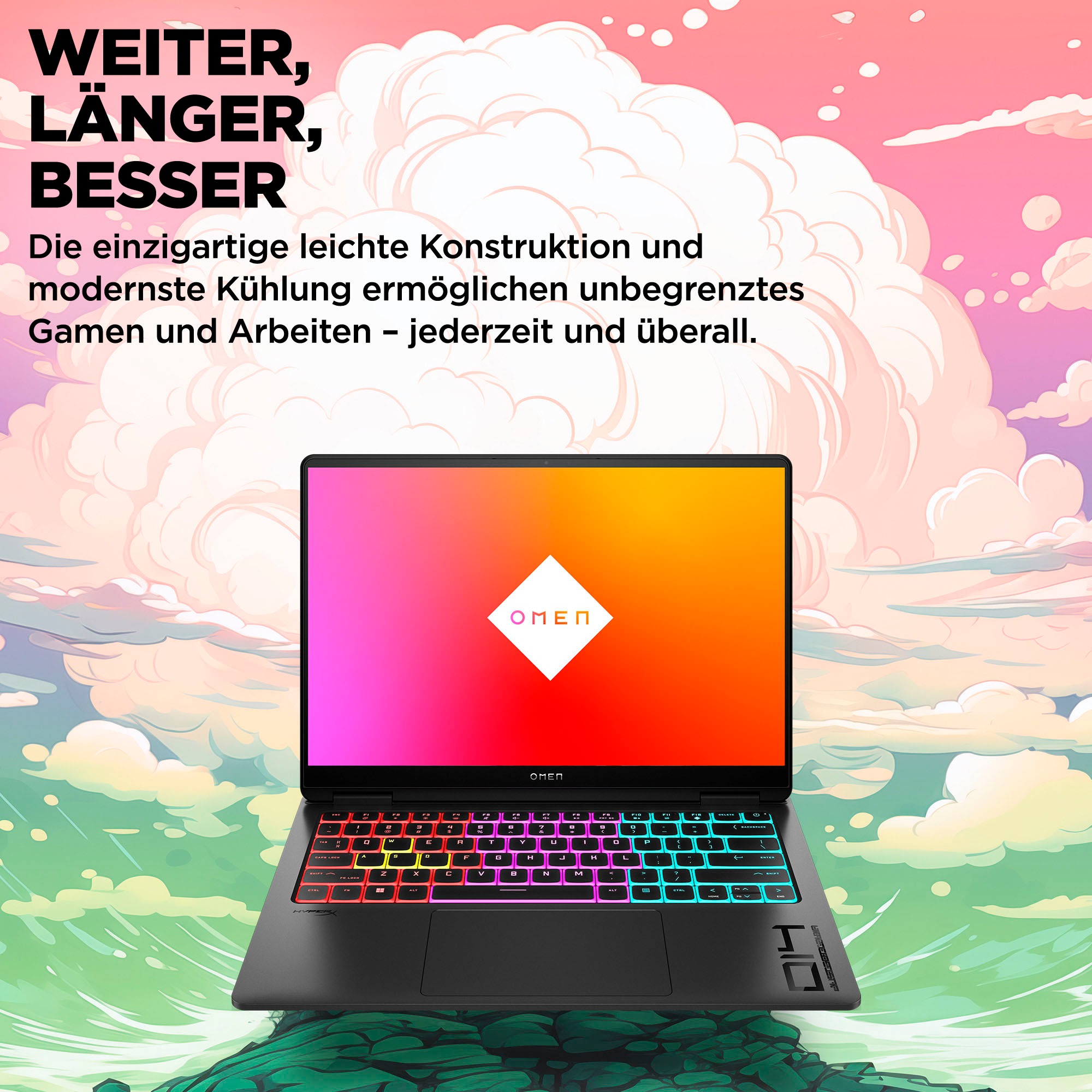 HP Gaming-Notebook »14-fb1095ng«, 35,6 cm, / 14 Zoll, Intel, Core Ultra 9, GeForce RTX 5070, 1000 GB SSD