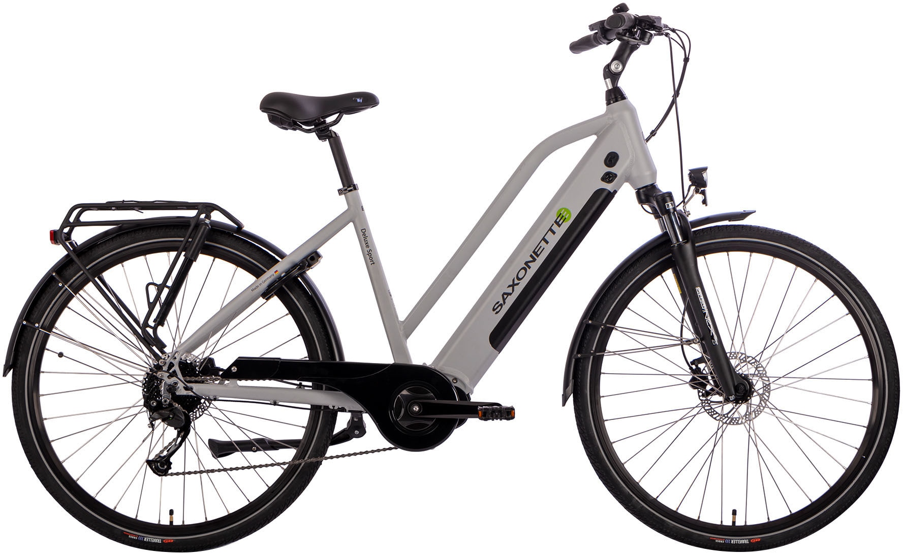SAXONETTE E-Bike »Deluxe Sport Lady«, 9 Gang, Shimano, Alivio, Mittelmotor 250 W, Pedelec, Elektrofahrrad für Damen u. Herren