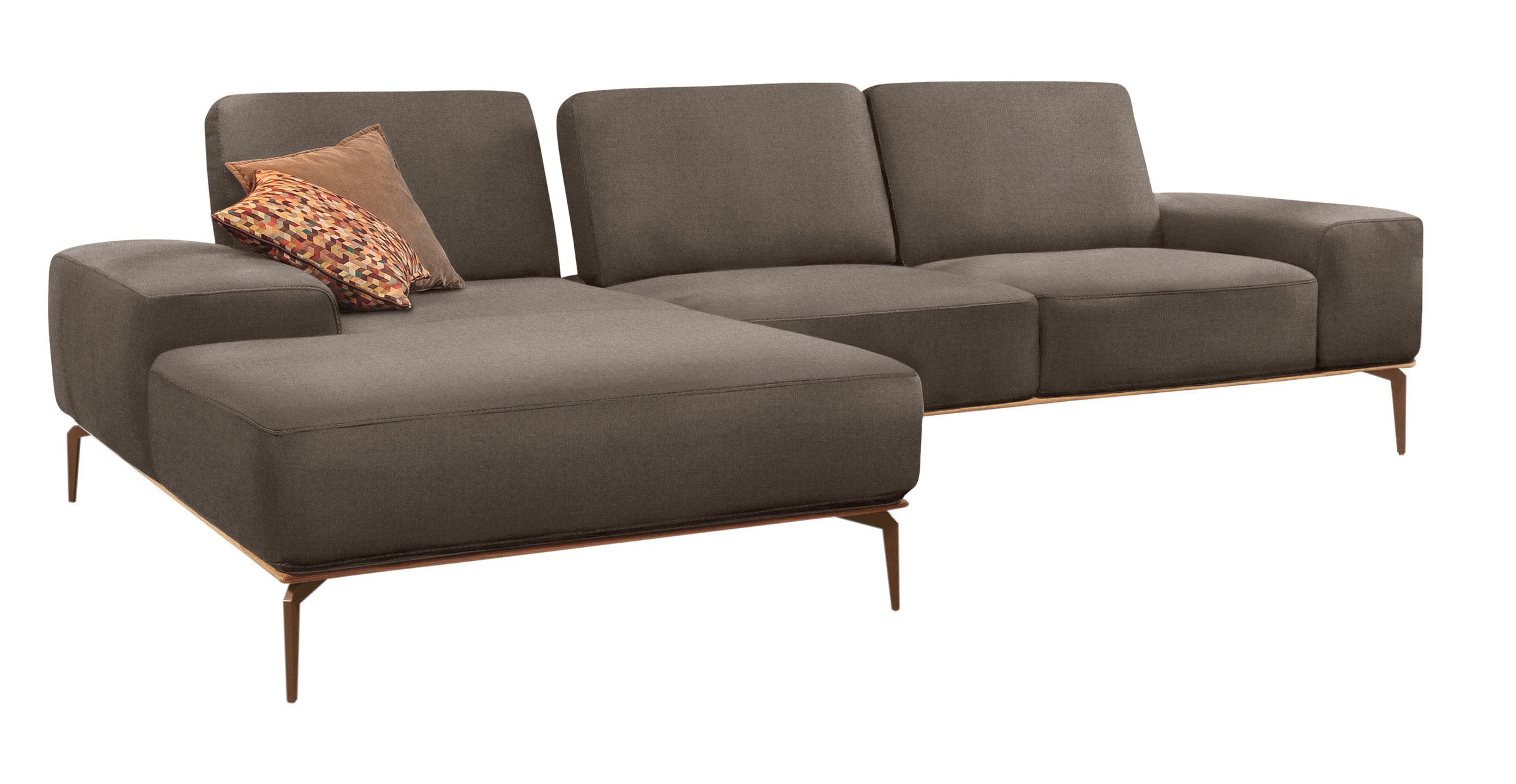 W.SCHILLIG Ecksofa "run", mit Holzsockel, Füße in Bronze pulverbeschichtet, günstig online kaufen