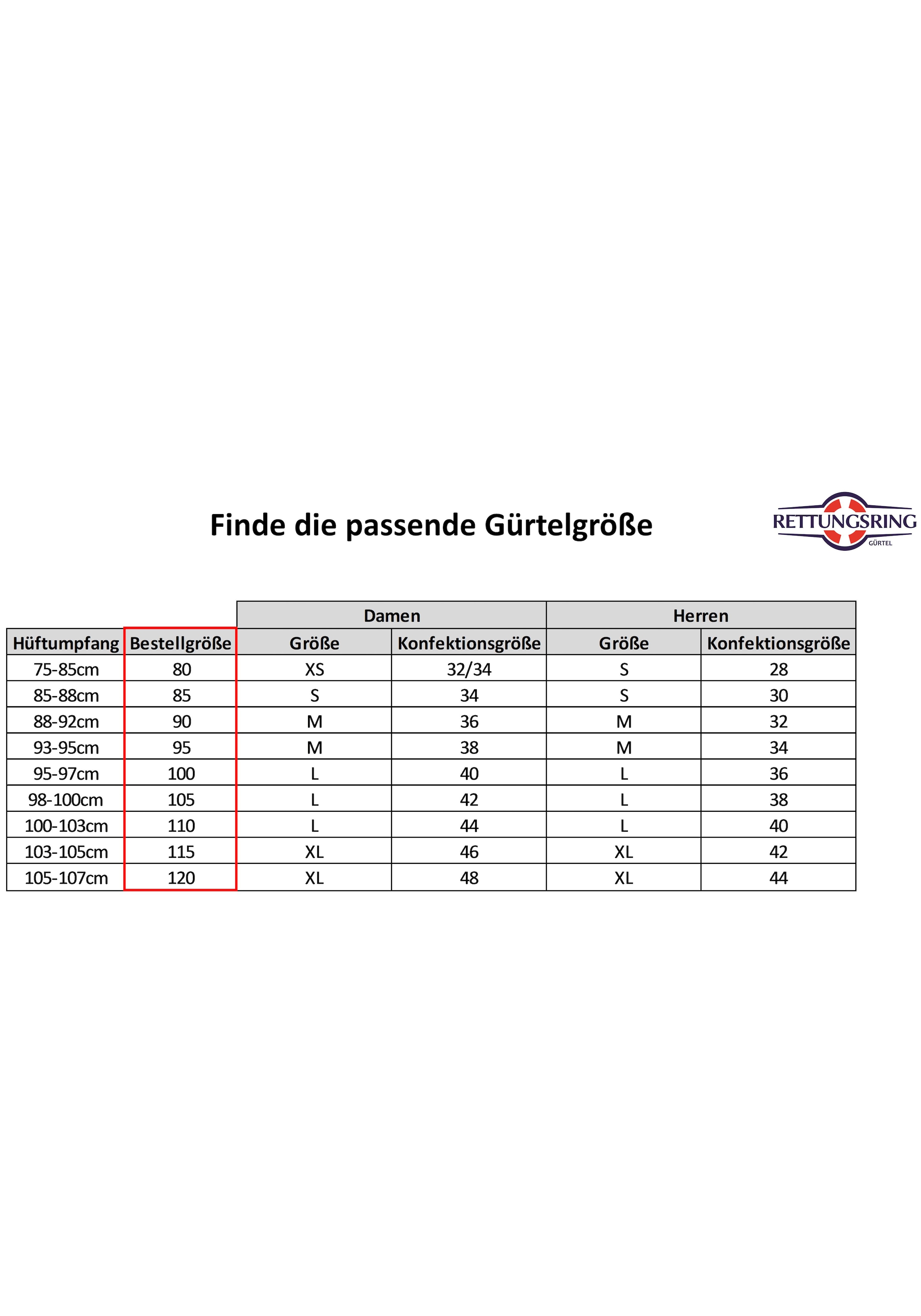 Rettungsring Gürtel Ledergürtel mit austauschbarer Schließe »Filigran Silber«