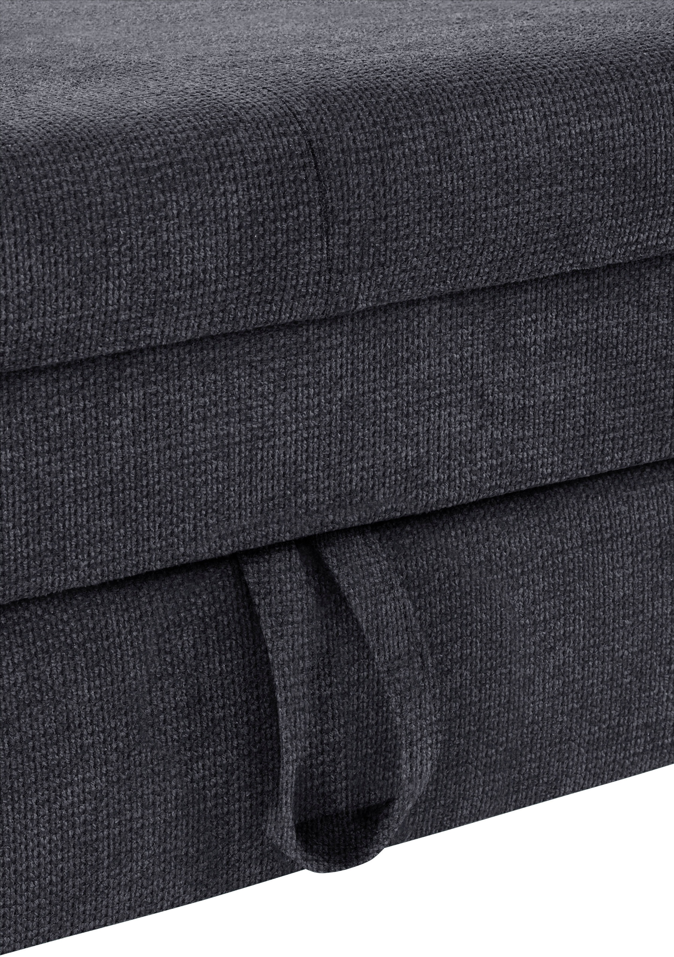 COTTA Ecksofa »Mia L-Form mit 3 Zierkissen«, wahlweise mit Bettfunktion, Bettkasten, Beleuchtung & Wireless-Charger