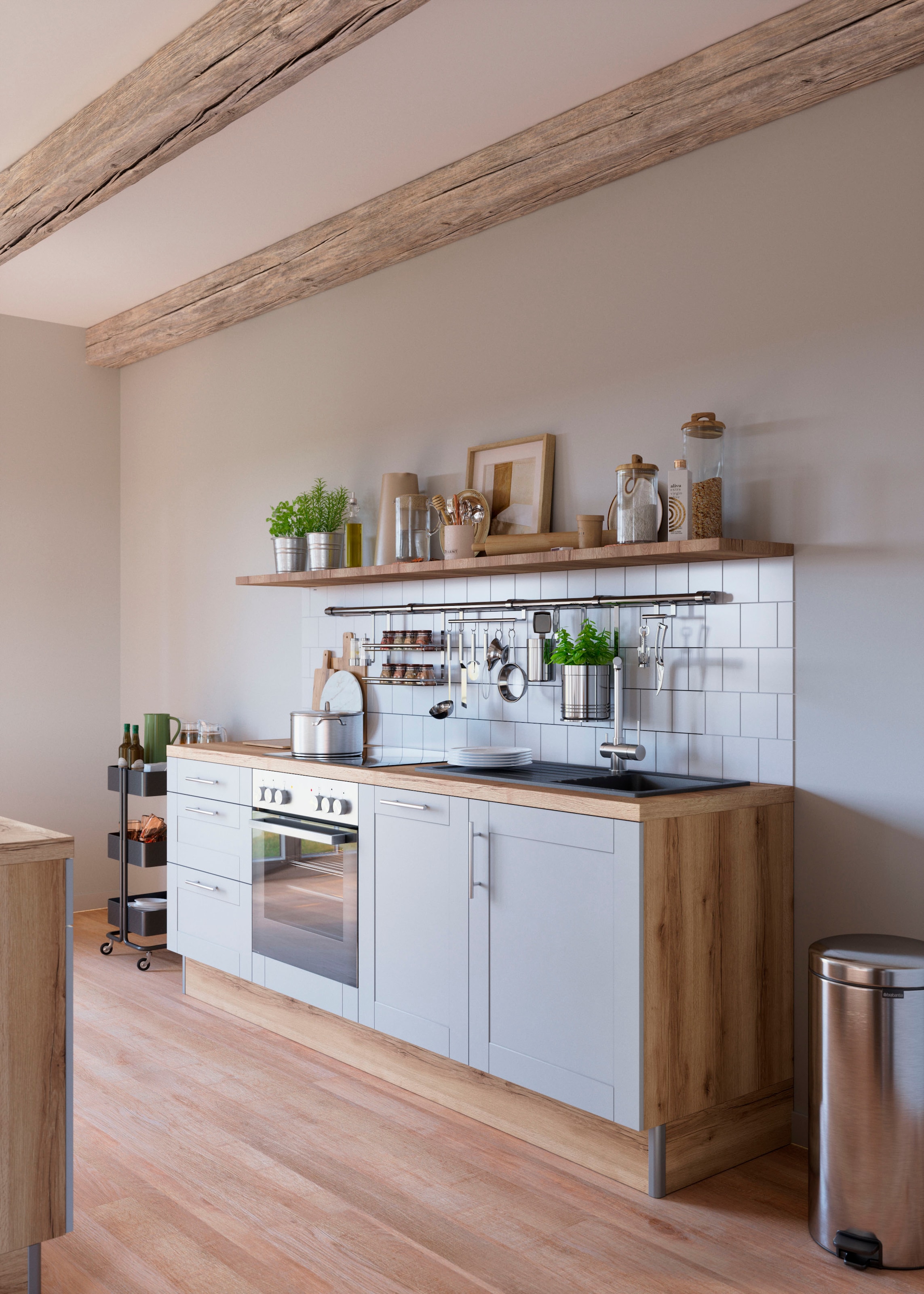 OPTIFIT Küche »Ahus«, 225 cm breit,wahlweise mit E-Geräten,Soft Close  Funktion, MDF Fronten online kaufen