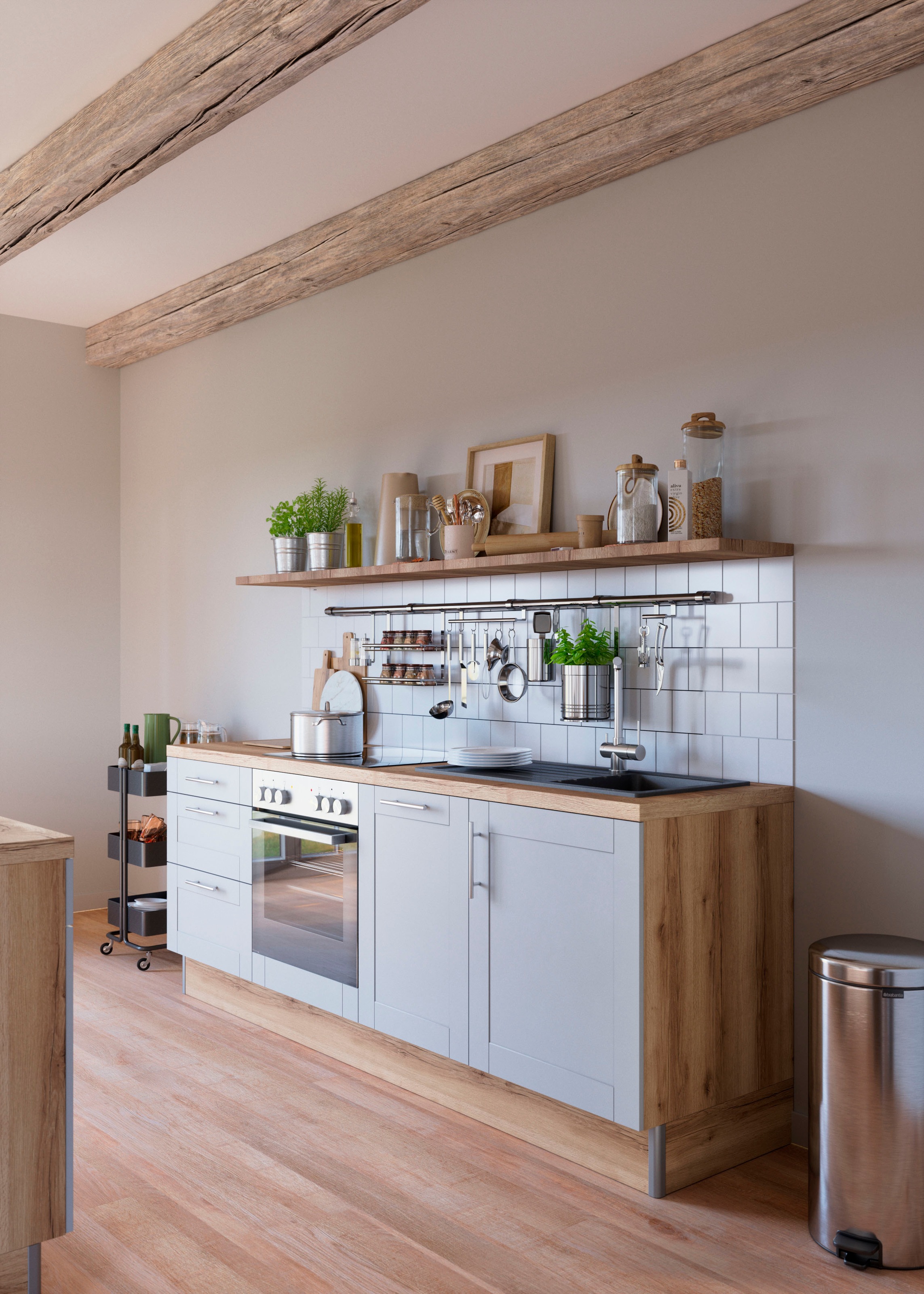 KOCHSTATION Küchenzeile »KS-Ahus« 225 cm breit,wahlweise mit E-Geräten,Soft günstig online kaufen