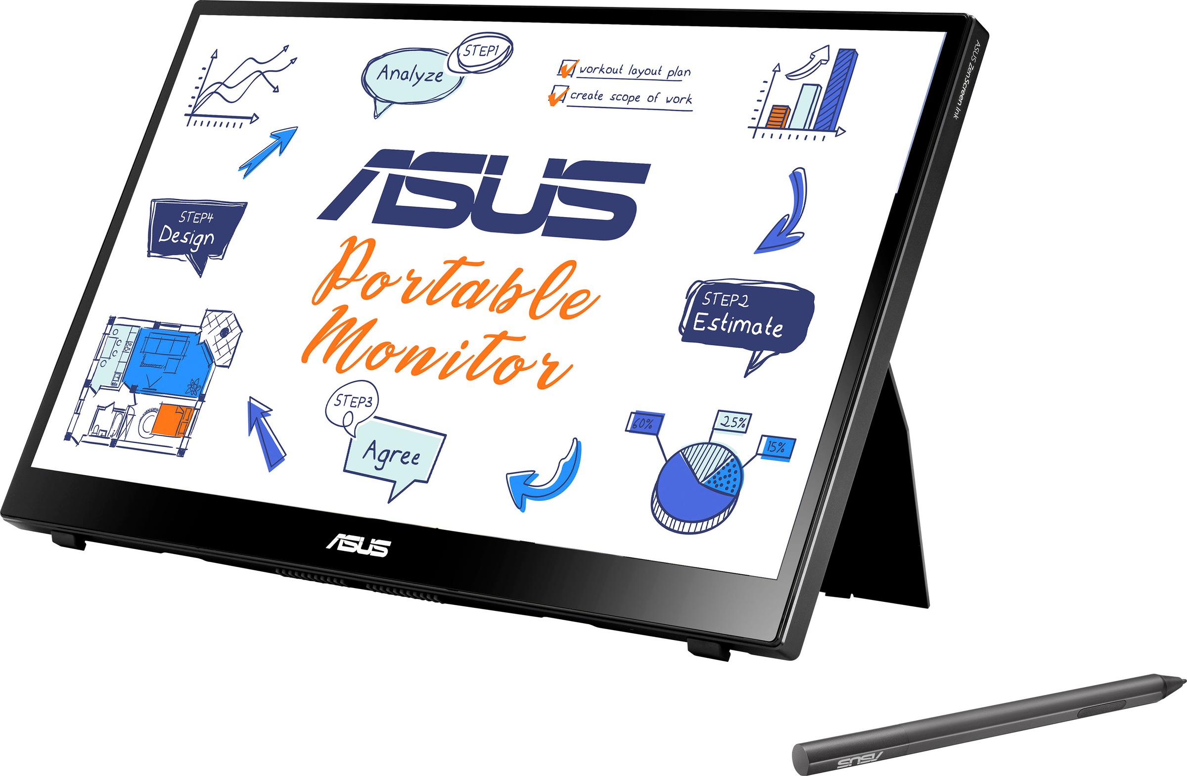 Asus Portabler Monitor »MB14AHD«, 36 cm/14 Zoll, 1920 x 1080 px, Full HD, 5 ms Reaktionszeit, 60 Hz