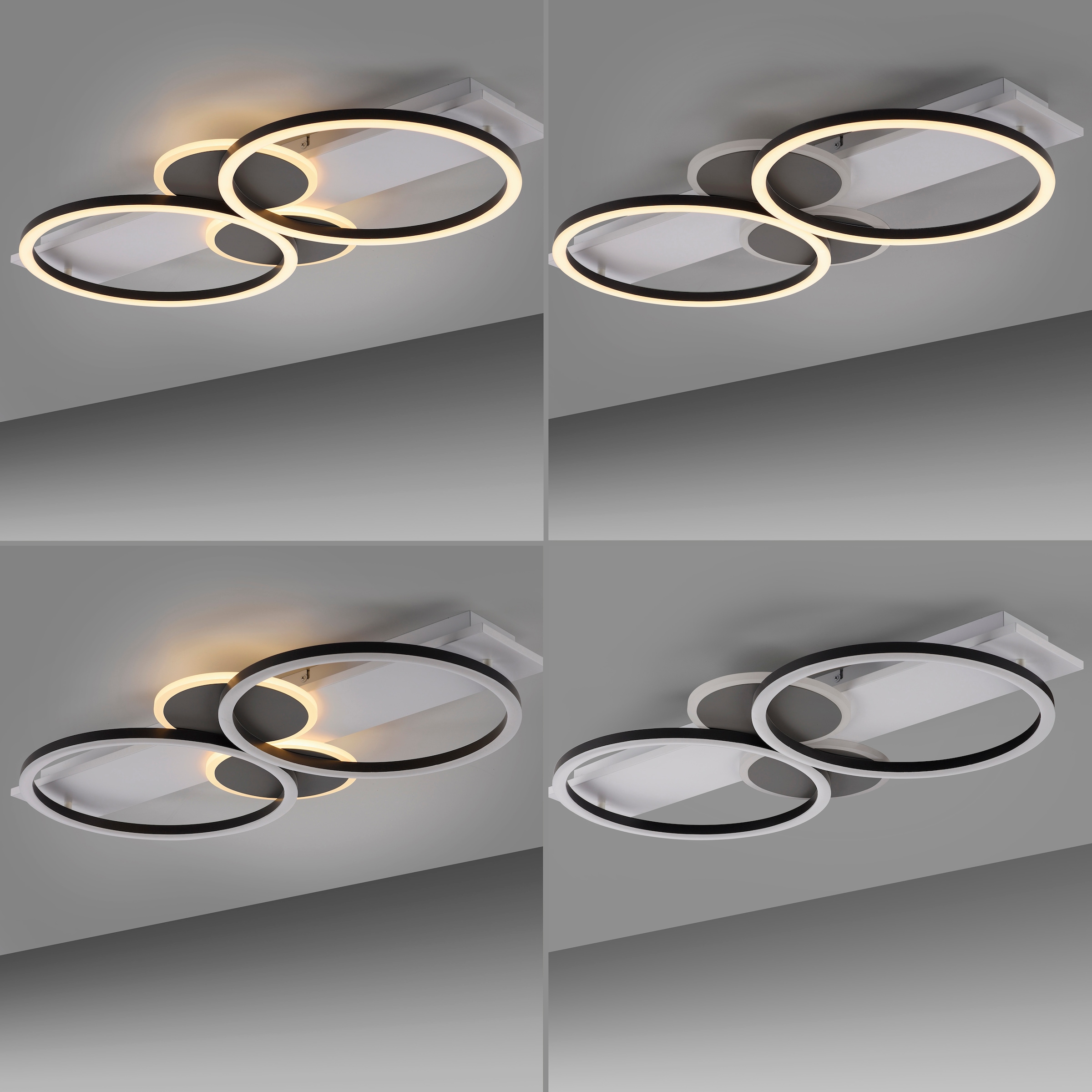 JUST LIGHT Deckenleuchte »TROOPER«, 2 flammig, Leuchtmittel LED-Board | LED fest integriert, LED, separat steuerbar (Schalter)