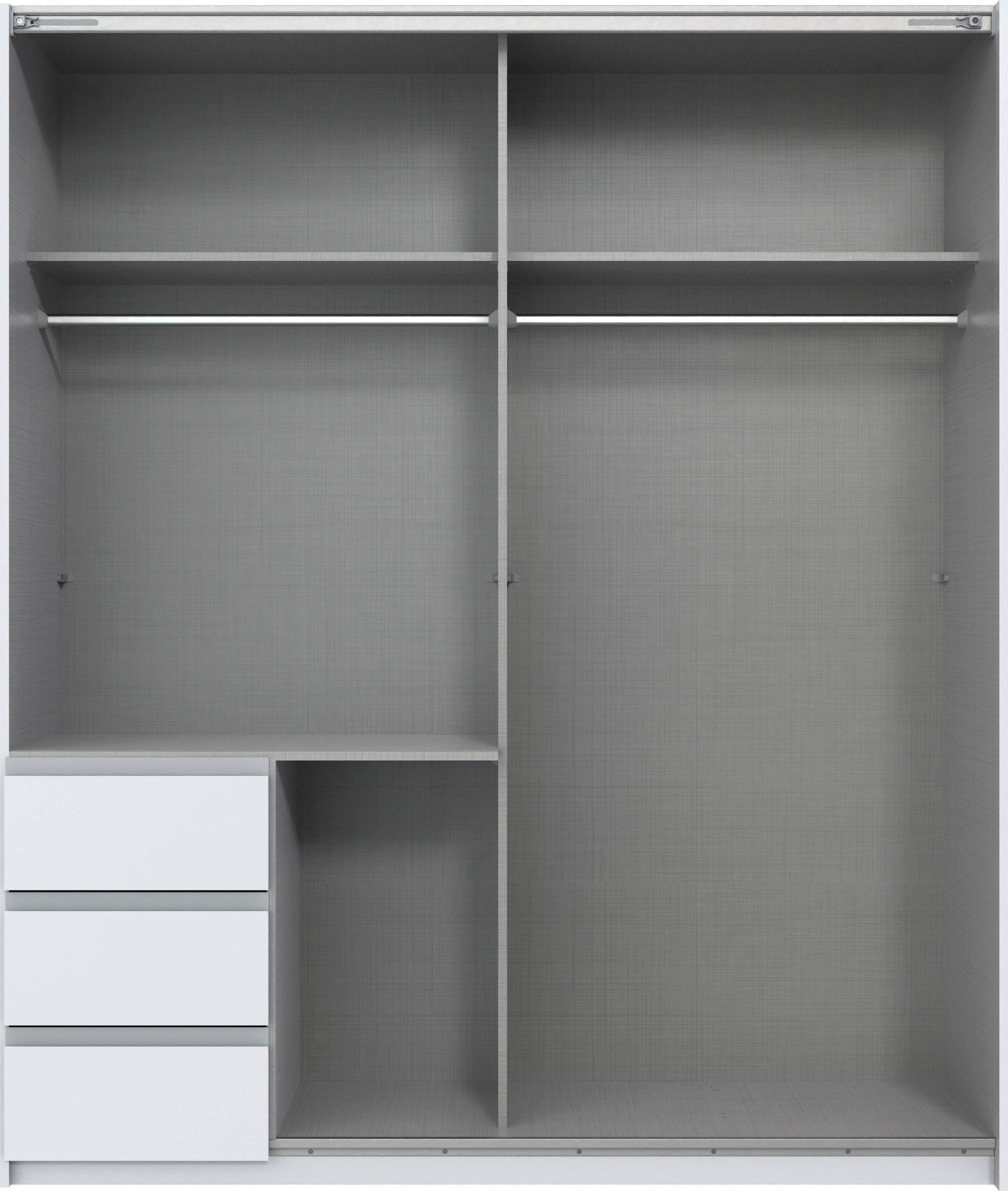 Wimex Schwebetürenschrank »Stade, B: 168cm, inkl. Spiegel und von außen bedienbaren Schubladen«, mit von außen bedienbaren Schubkästen