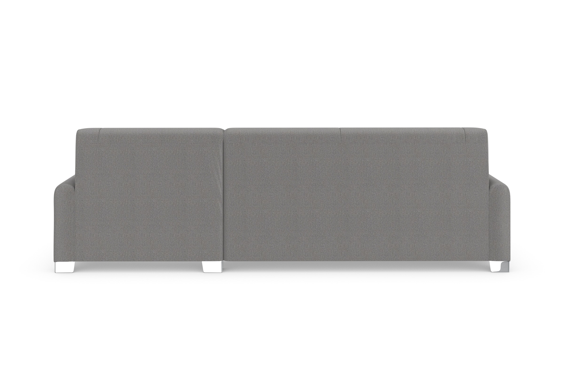 DOMO collection Ecksofa »Anzio L-Form, whlw. Bettfunktion, Federkern, hochwertig, Breite 271 cm«, Mit Bettfunktion, Recamiere rechts, Chenille-Struktur, grau