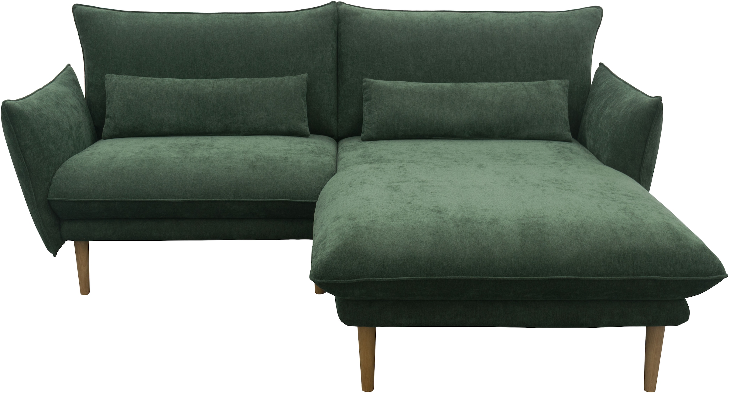 DOMO collection Ecksofa »Leuven kompakte Stellmaße, Breite 200 cm, schmale Armlehnen, L-Form« angenehm feste Polsterung, bodenfrei, 19 cm hohe Holzfüße