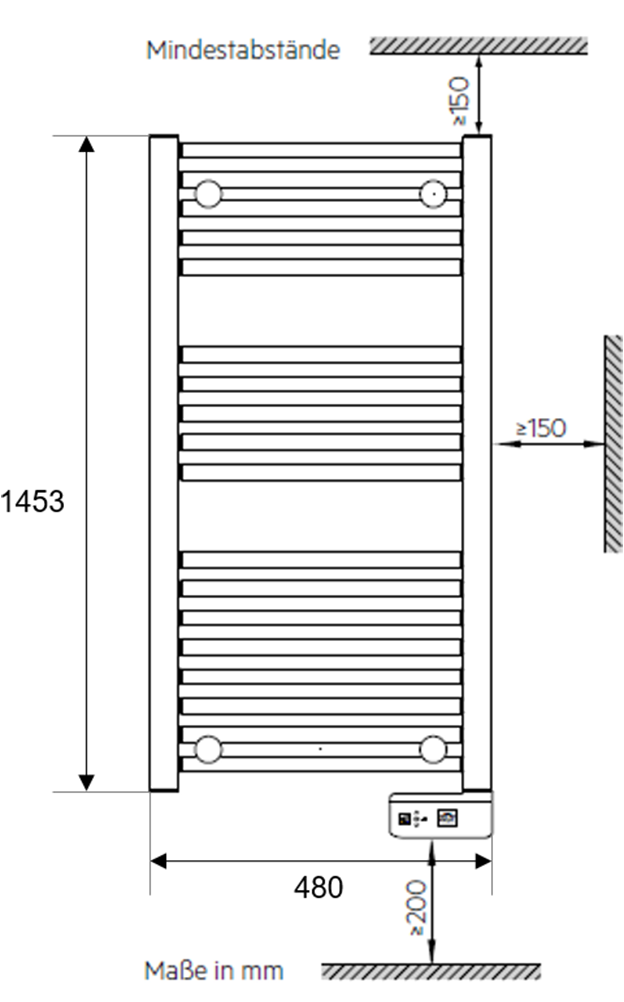 AEG Haustechnik Badheizkörper »BHG 755 W, 0,75 kW, weiß«, Steckerfertig, LED