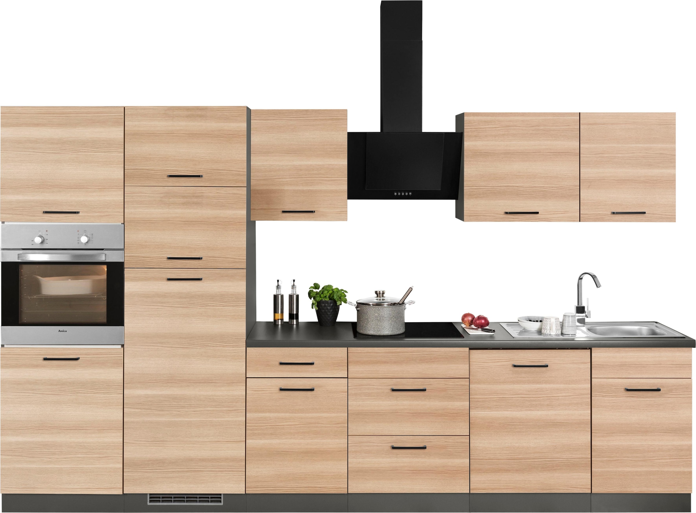 wiho Küchen Küchenzeile »Esbo«, mit E-Geräten, Breite 340 cm online  bestellen