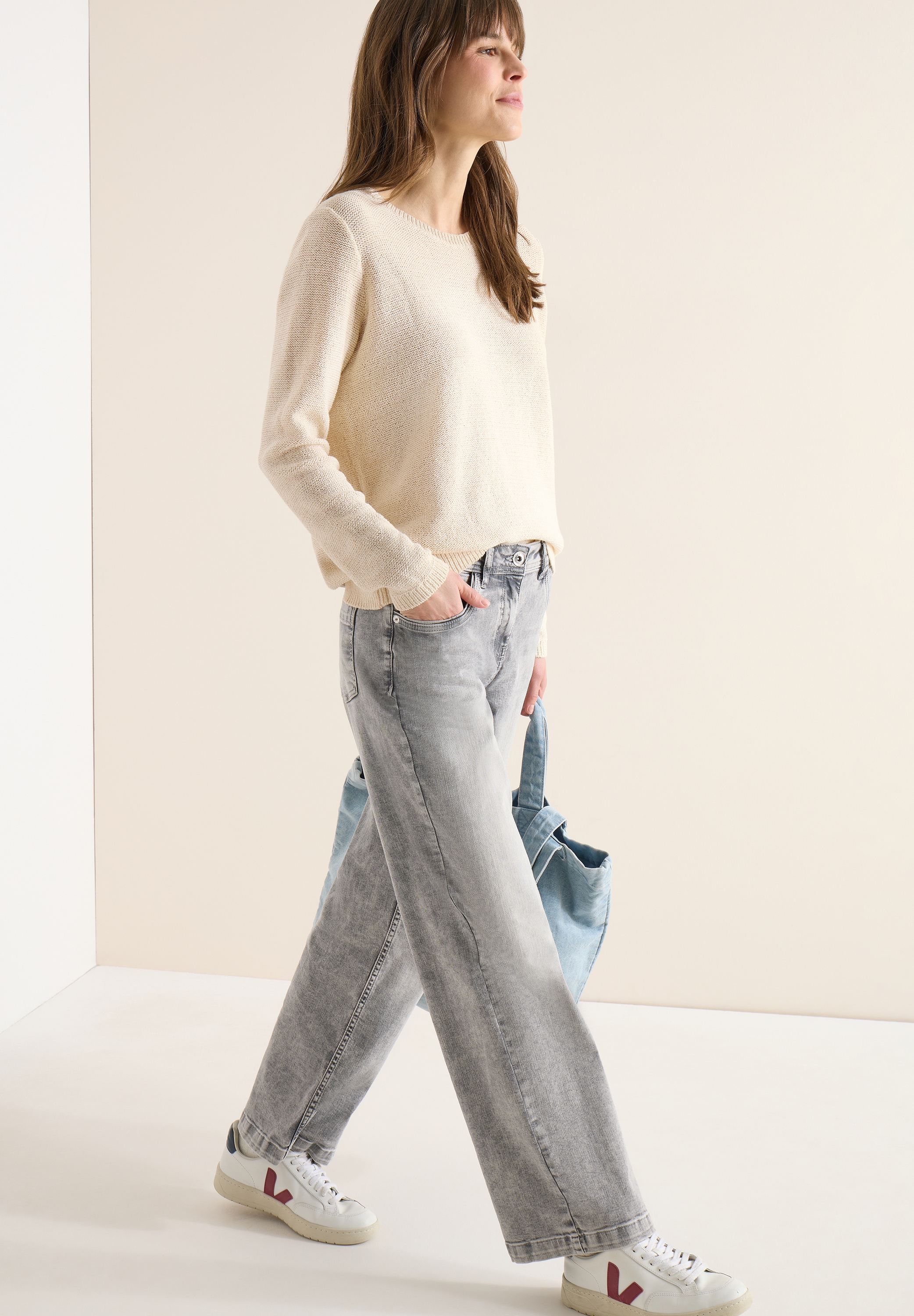 Cecil Strickpullover meliert, mit Rundhals