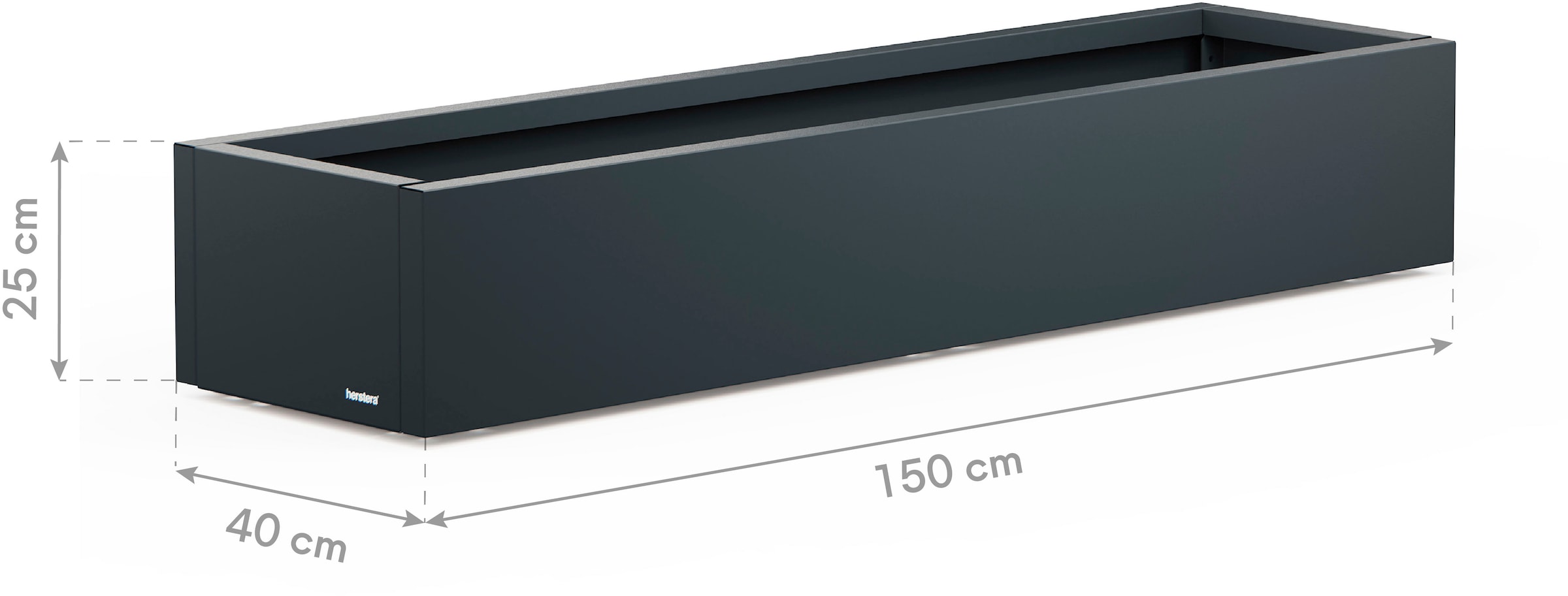 Herstera Garden Pflanzkübel »Cube anthrazit« BxTxH: 150x40x25 cm