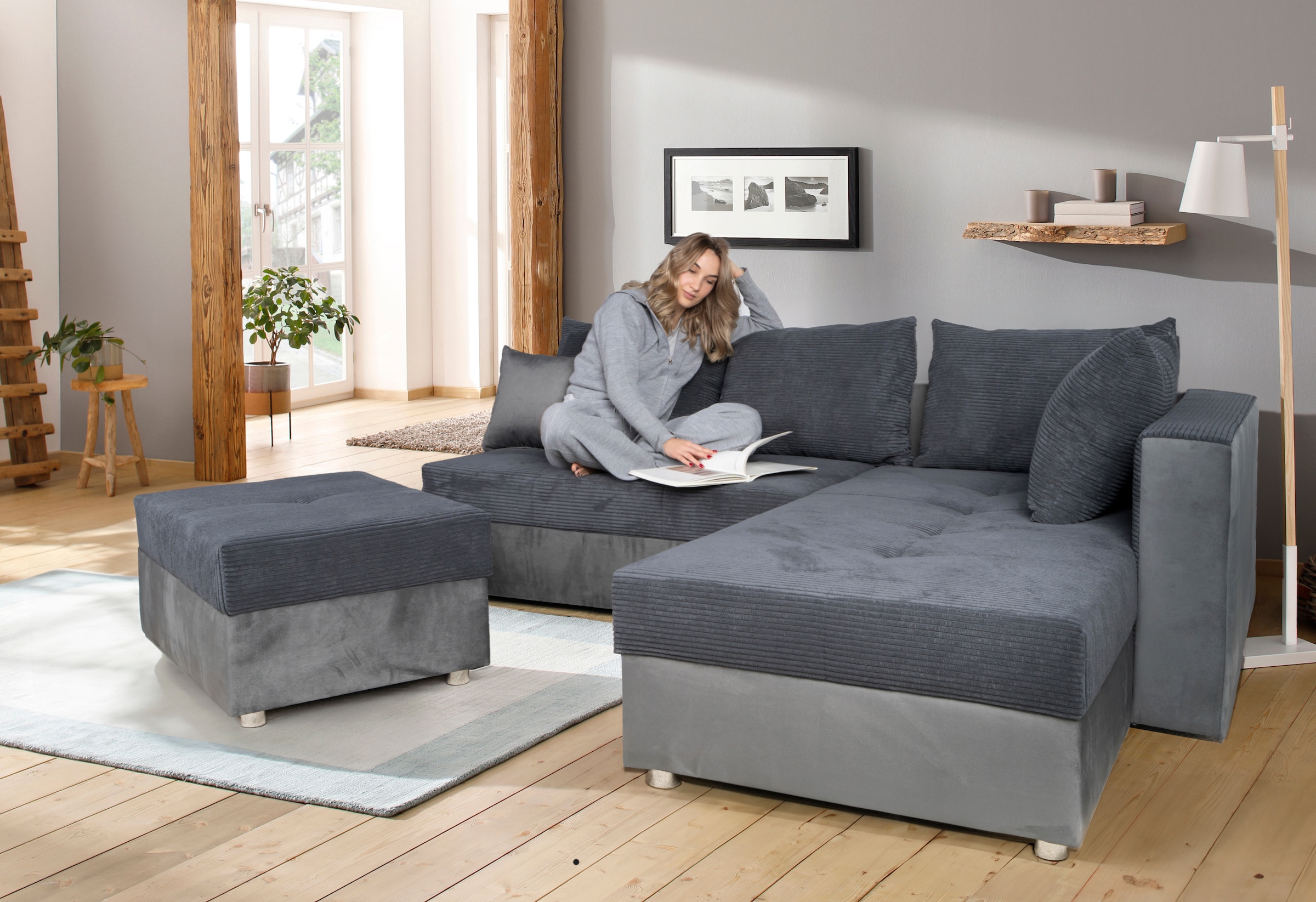 COLLECTION AB Ecksofa "Italia L-Form", mit Bettfunktion und Bettkasten, in günstig online kaufen