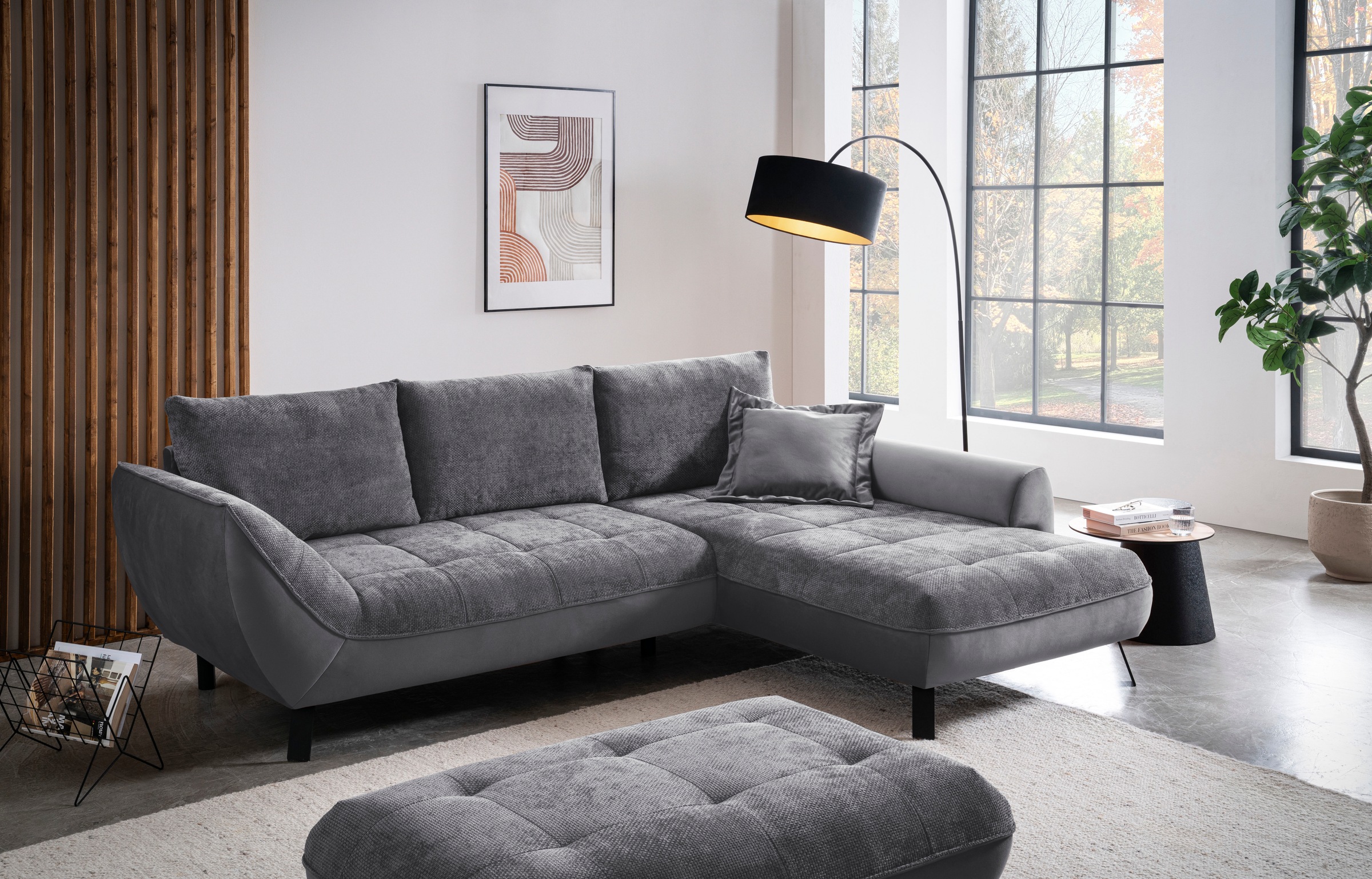 exxpo - sofa fashion Ecksofa »Bellini, Materialmix oder komplett Struktur, günstig online kaufen