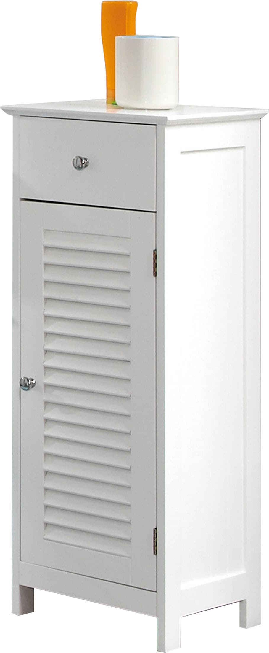 Saphir Unterschrank »Quickset 928 Badschrank mit 1 Tür, 1 Schublade, 1 Einlegeboden, Weiß« Badezimmer-Unterschrank 32 cm breit, Knopfgriffe, Landhaus-Stil