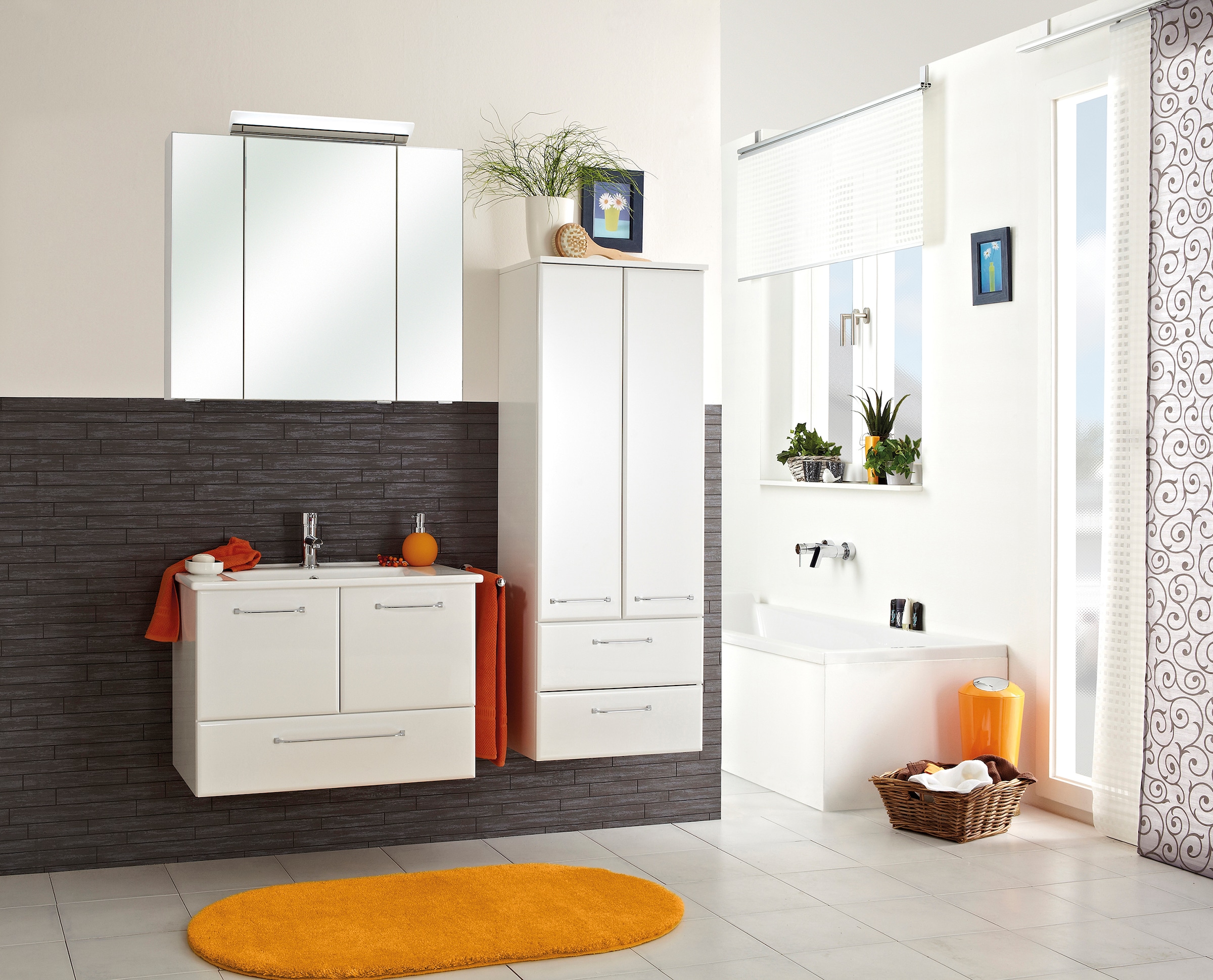 Saphir Badmöbel-Set »Quickset 341 3-teilig, Keramik-Waschtisch und LED-Spie günstig online kaufen