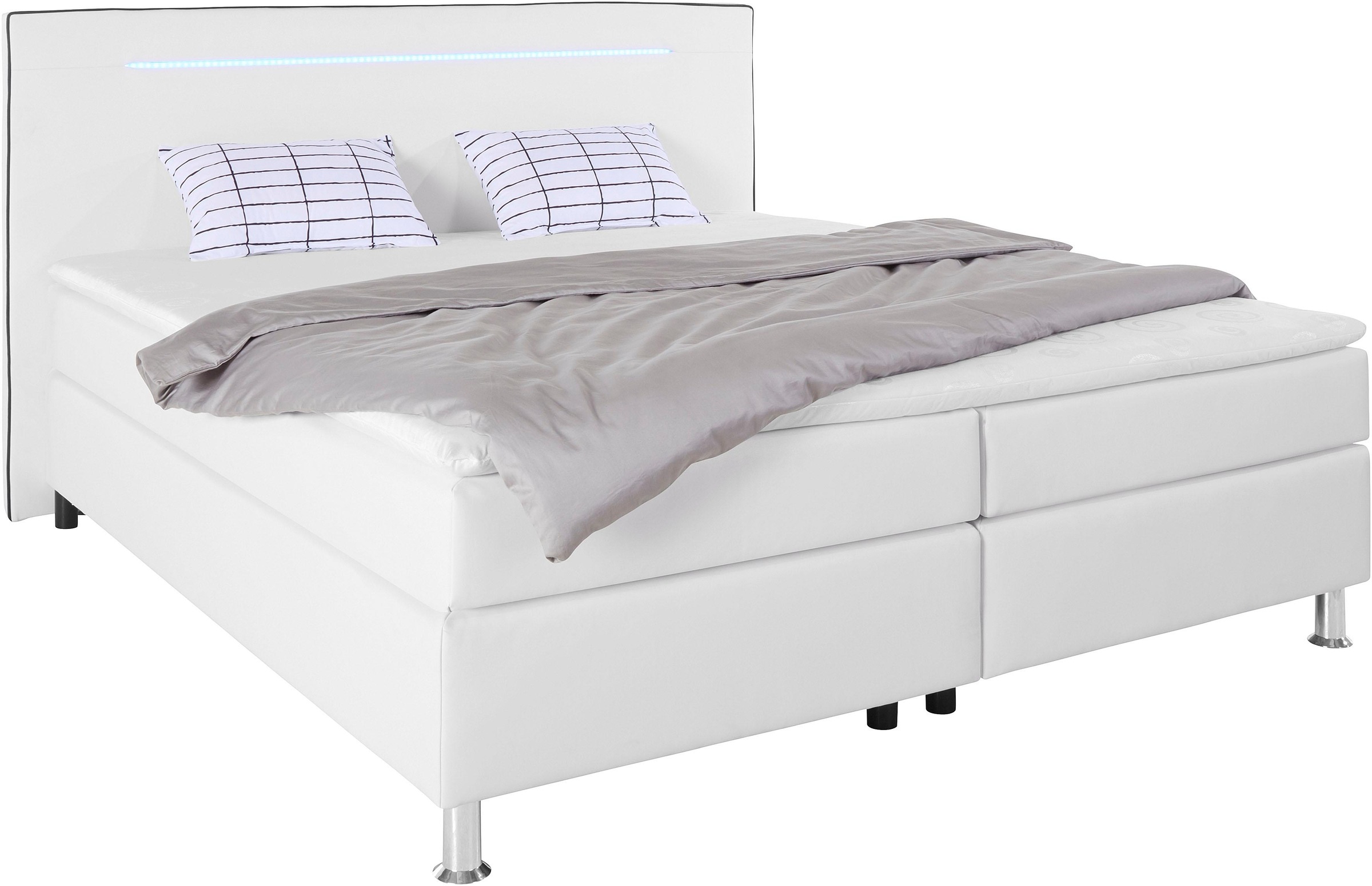 COLLECTION AB Boxspringbett, inkl. LED-Beleuchtung, Topper und Kissen