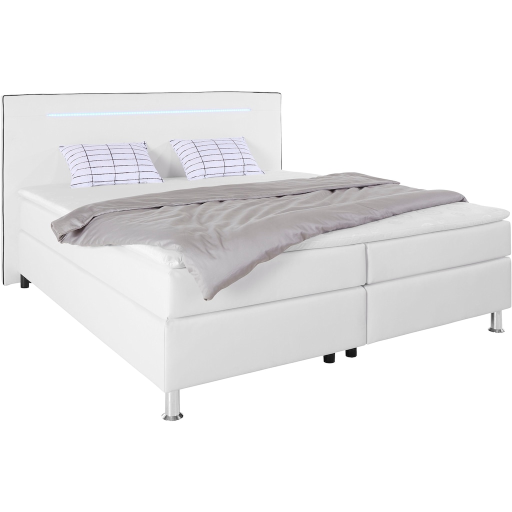 COLLECTION AB Boxspringbett, inkl. LED-Beleuchtung, Topper und Kissen