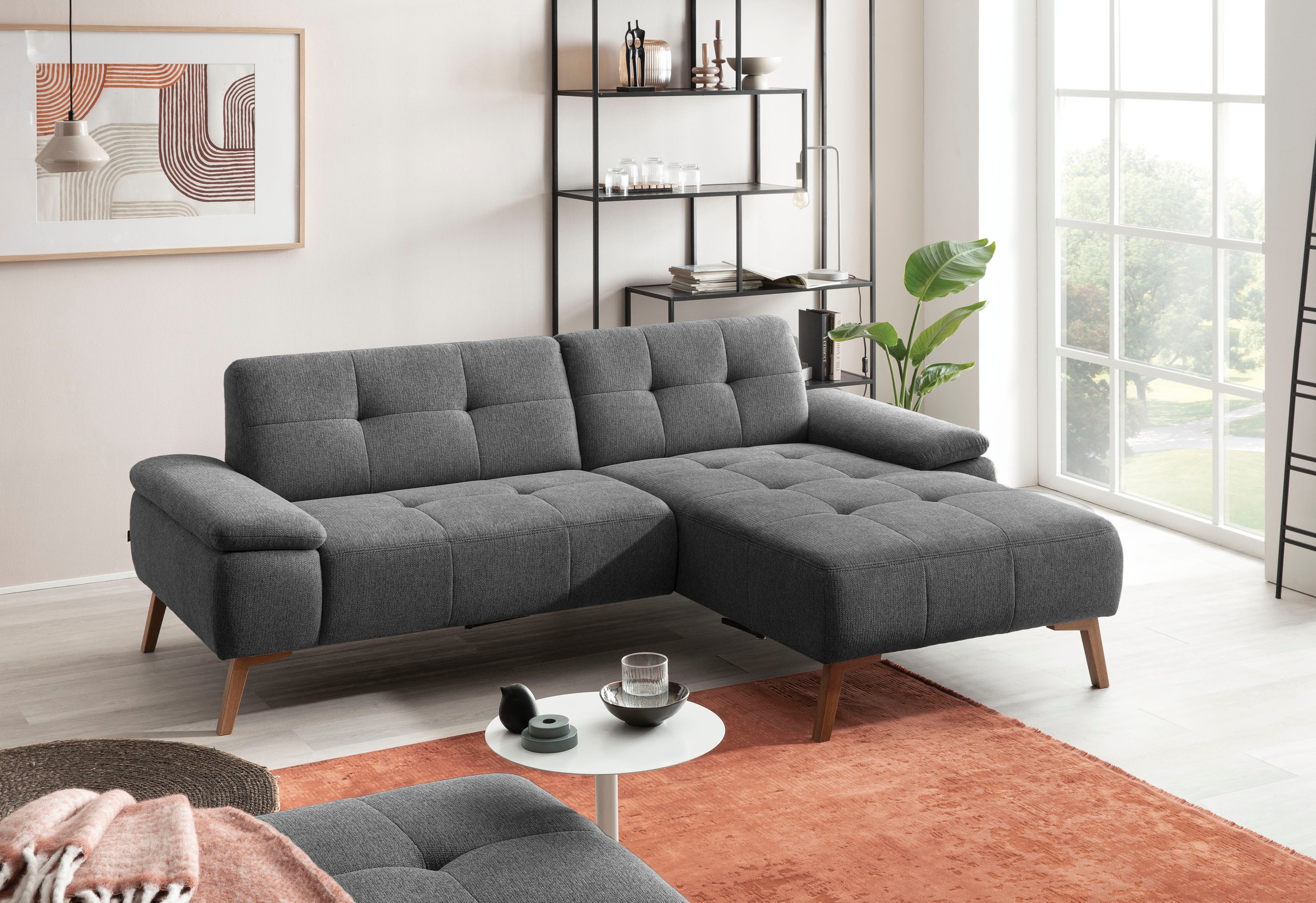 exxpo - sofa fashion Ecksofa Sassari, bequem und komfortabel, moderner Webs günstig online kaufen