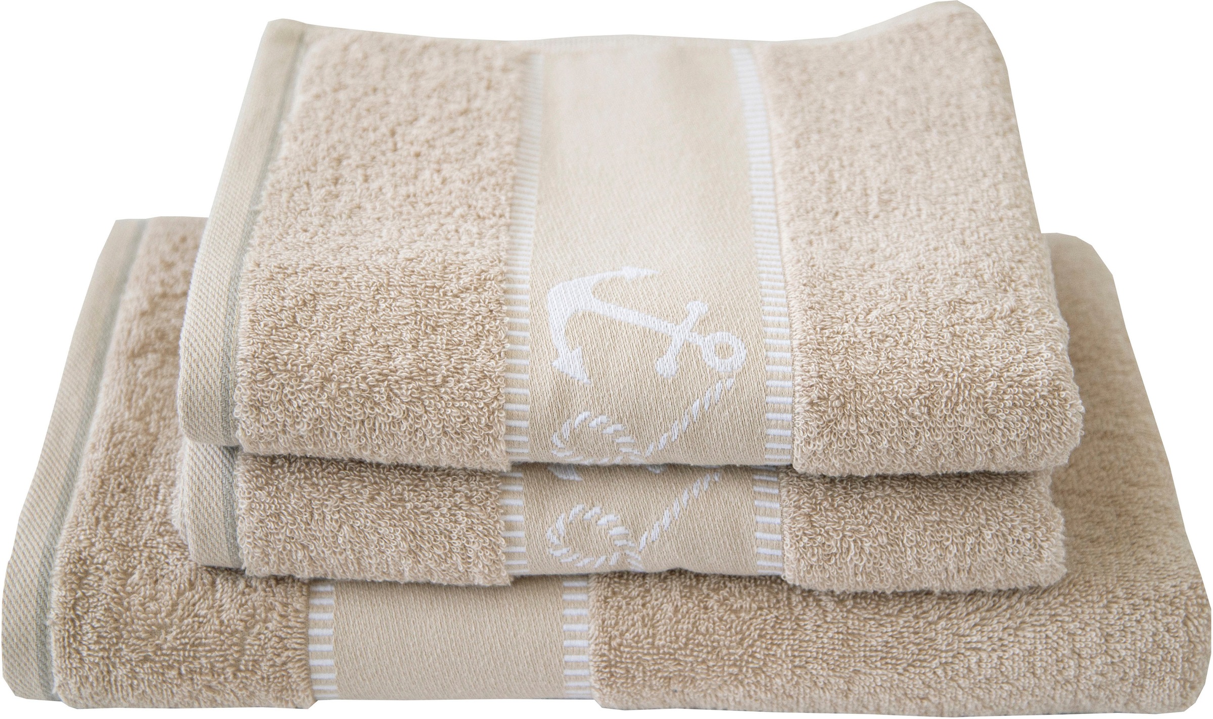 Dyckhoff Handtuch Set »Maritim, Voyage«, Set, 3 tlg., Frottier, 2 Handtüche günstig online kaufen