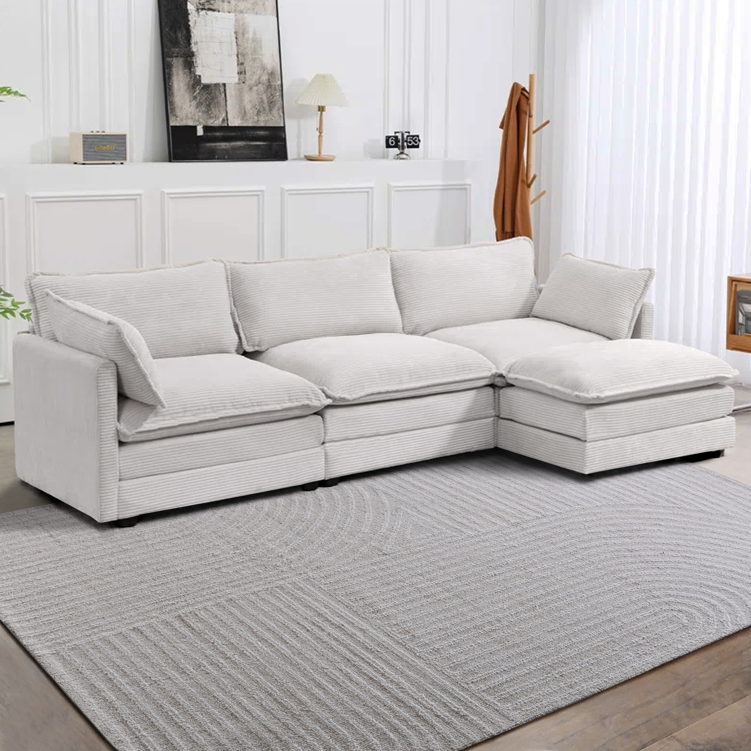my home Wollteppich »Brevik, handgewebt, Wolle, Hoch-Tief-Struktur«, rechteckig, 11 mm Höhe, einfarbig, Wolle, Handweb Teppich, Wohnzimmer, Schlafzimmer, Esszimmer