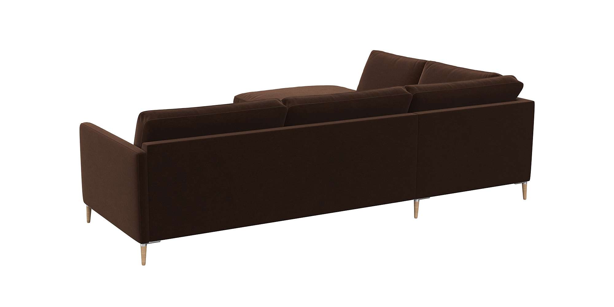 FLEXLUX Ecksofa »Fiore, L-Form«, schmale Armlehnen, Kaltschaum, Füße Alu+ Eiche