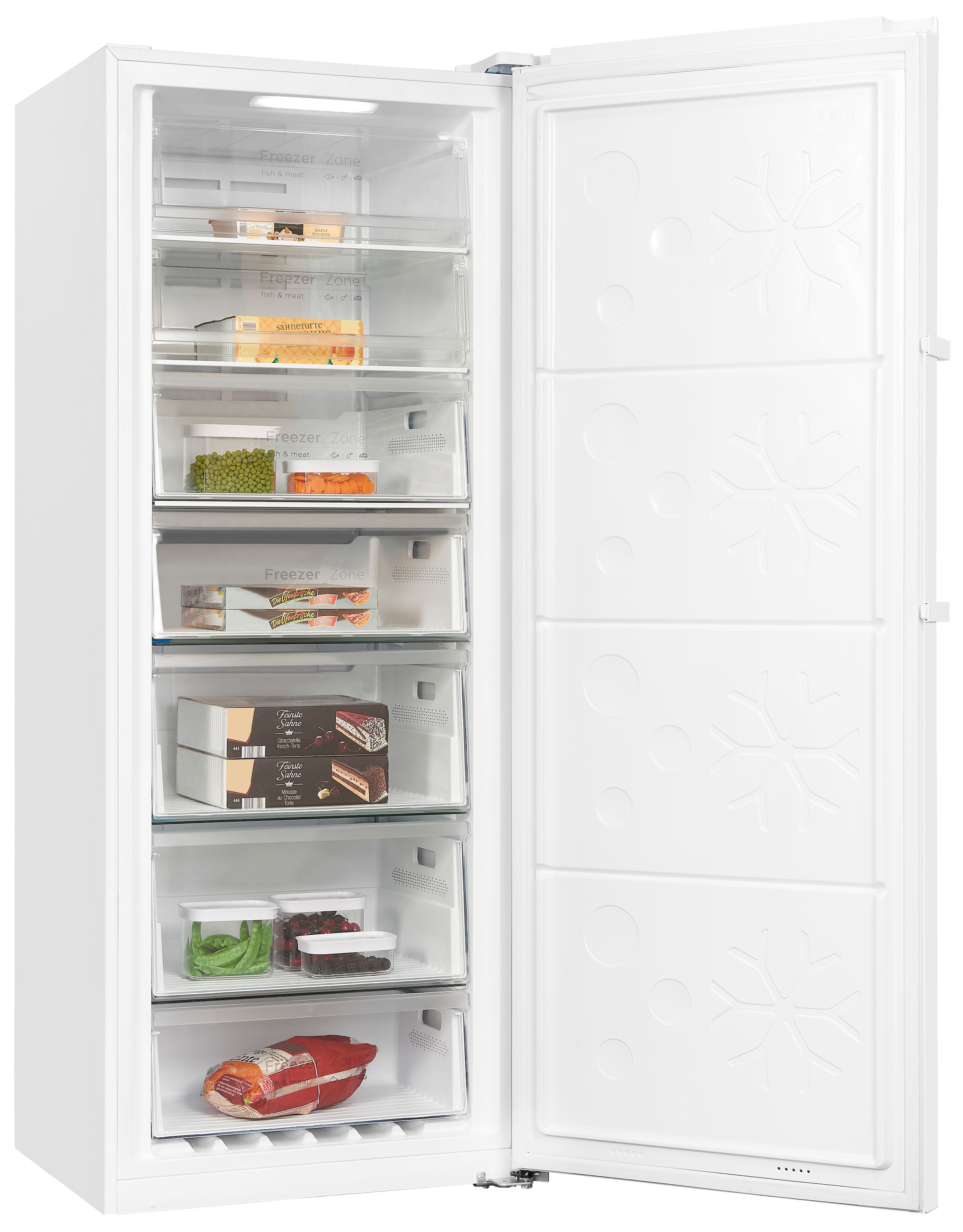 exquisit Gefrierschrank »GS380-NF-H-050D weiss«, 185,5 cm hoch, 71 cm breit, Türanschlag wechselbar