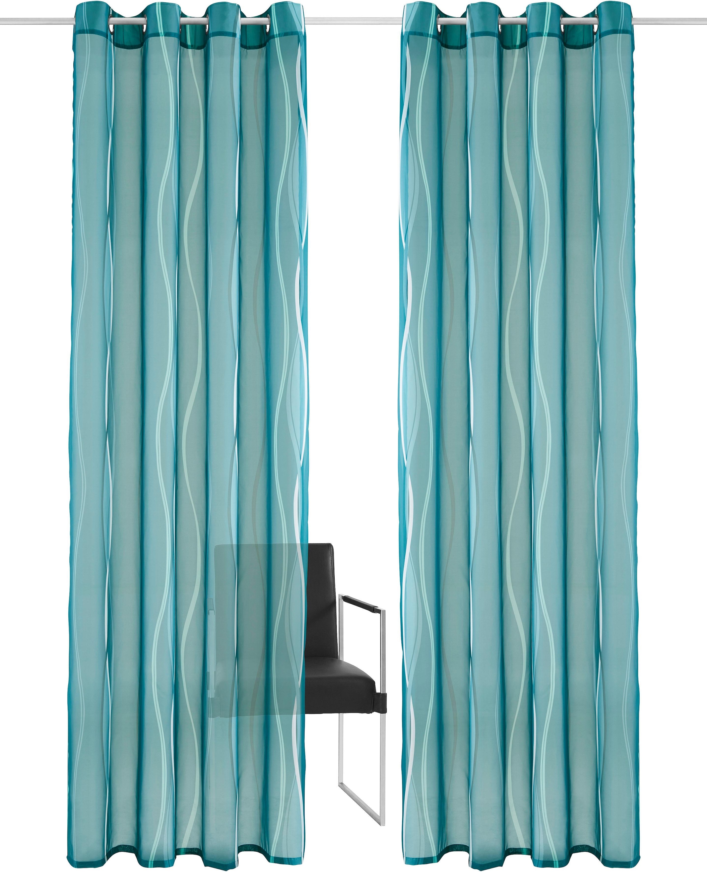 my home Gardine »Dimona« Ösen 2 Stk. tlg. 2er-Set, transparent, Voile, Poly günstig online kaufen