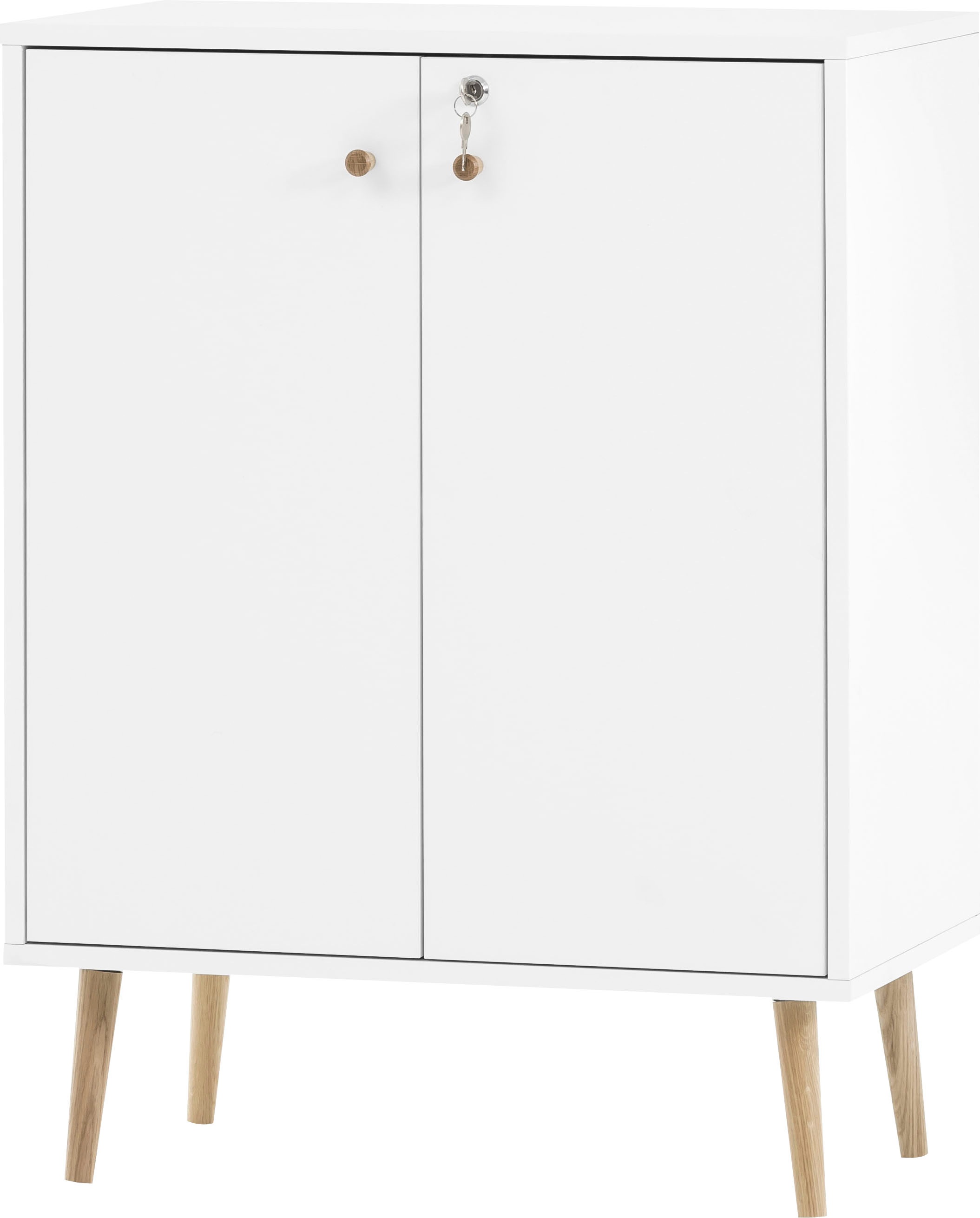 Aktenschrank SCHILDMEYER "Jonte, Aktenschrank, Made in Germany, B: 65 cm", weiß (kreideweiß), B:65,2cm H:85,5cm T:39cm