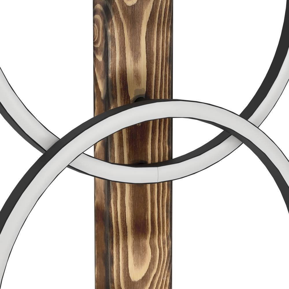 EGLO Stehlampe »BOYAL«, 2 flammig, Leuchtmittel LED-Modul | LED fest integriert, Standleuchte, geflammtes Holz, schwarzes Metall, Stehleuchte, 150cm