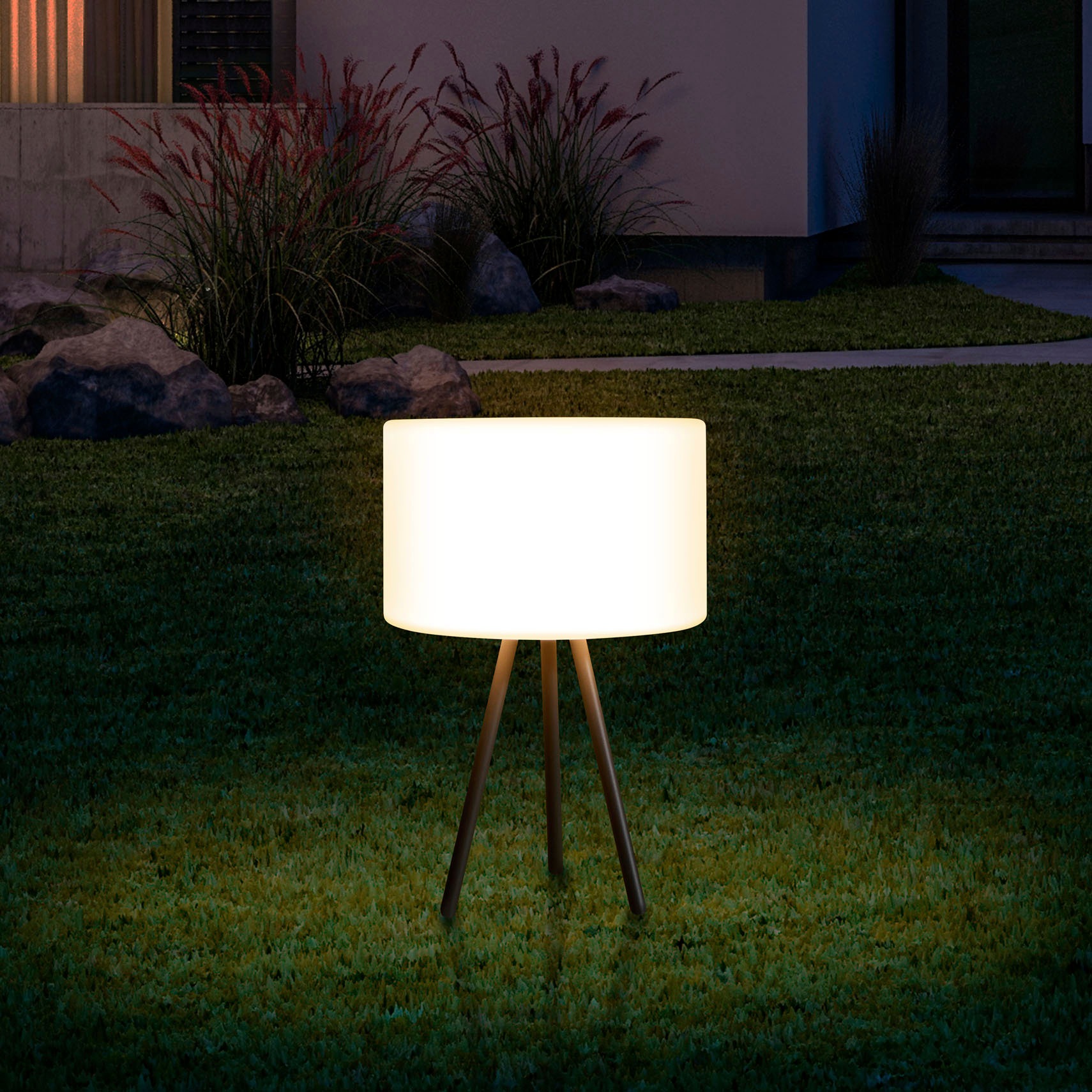 Paco Home Tischleuchte »BRUCE«, Outdoor Tischleuchte Dreibein LED Akku Skan günstig online kaufen
