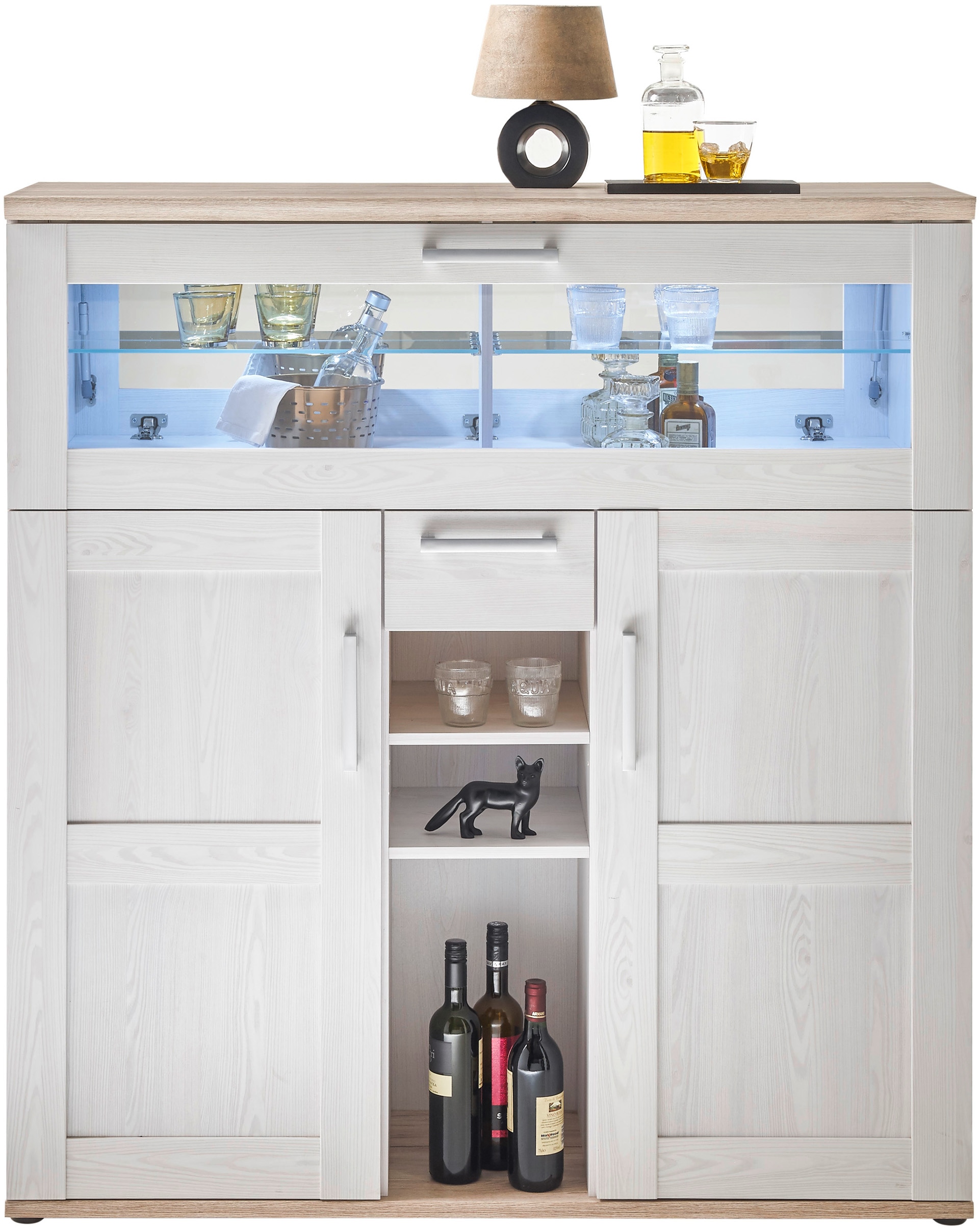 HBZ Barschrank »Romance«, (1 St.), im Landhausstil, Highboard mit Bar