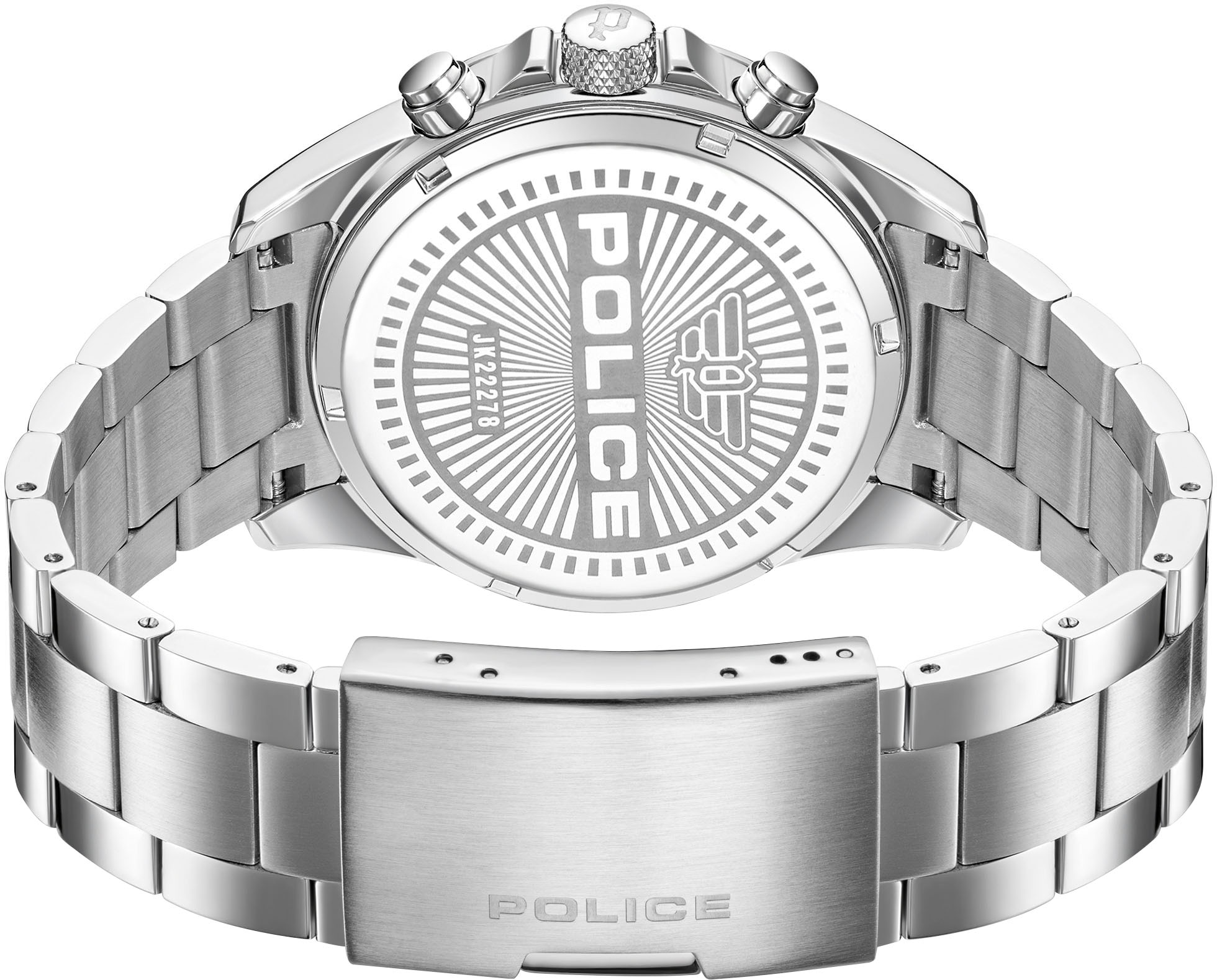Police Multifunktionsuhr »DEFENDER«, Quarzuhr, Armbanduhr, Herrenuhr, Edelstahlarmband, analog
