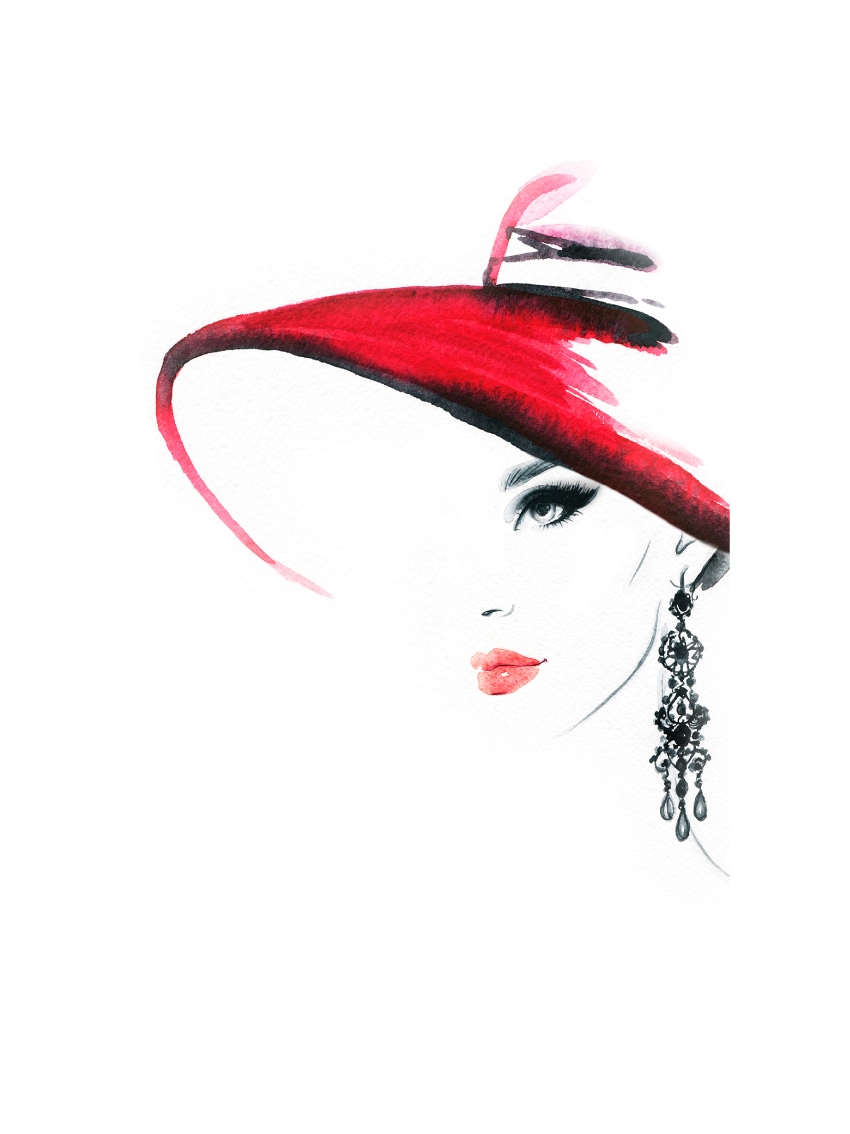 Lüttenhütt Poster »Frau mit Hut und Ohrring«, Bilder von Frauen-Fashion-Frau-Magazincover-Mode-Modebilder, (1 St.), HD Premium Druck