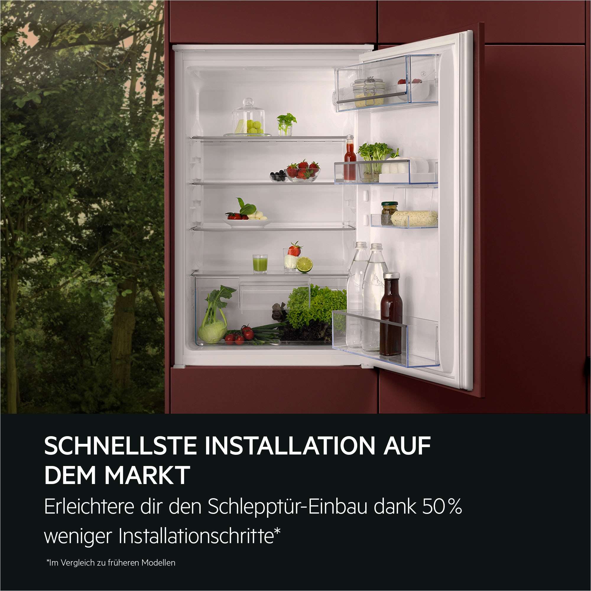 AEG Einbaukühlschrank 5000 »TSK50882DS« 87,3 cm hoch 54,8 cm breit 88cm kompakt: cleverer Stauraum mit flexiblen Glasablagen für Getränke