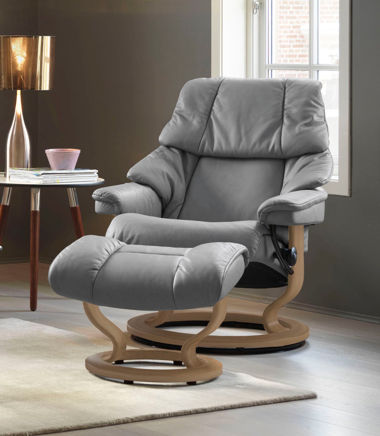 Stressless® Relaxsessel »Reno«, (Set, Relaxsessel mit Hocker), mit Hocker, günstig online kaufen