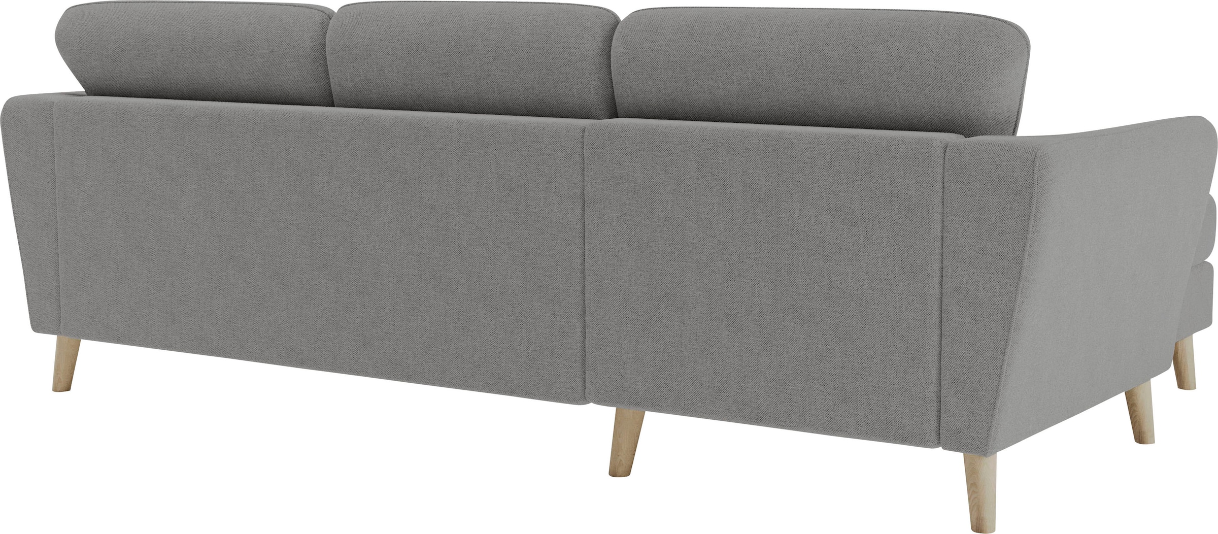Home affaire Ecksofa »MARSEILLE (242/152cm),L-Form, Rec. rechts/links«, Massivholzbeine Eiche, Landhausstil, Wellenunterfederung